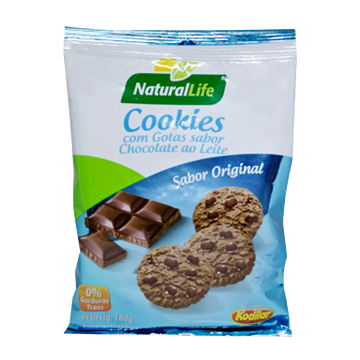 Cookies com Gotas de Chocolate ao Leite Natural Life Kodilar 180g