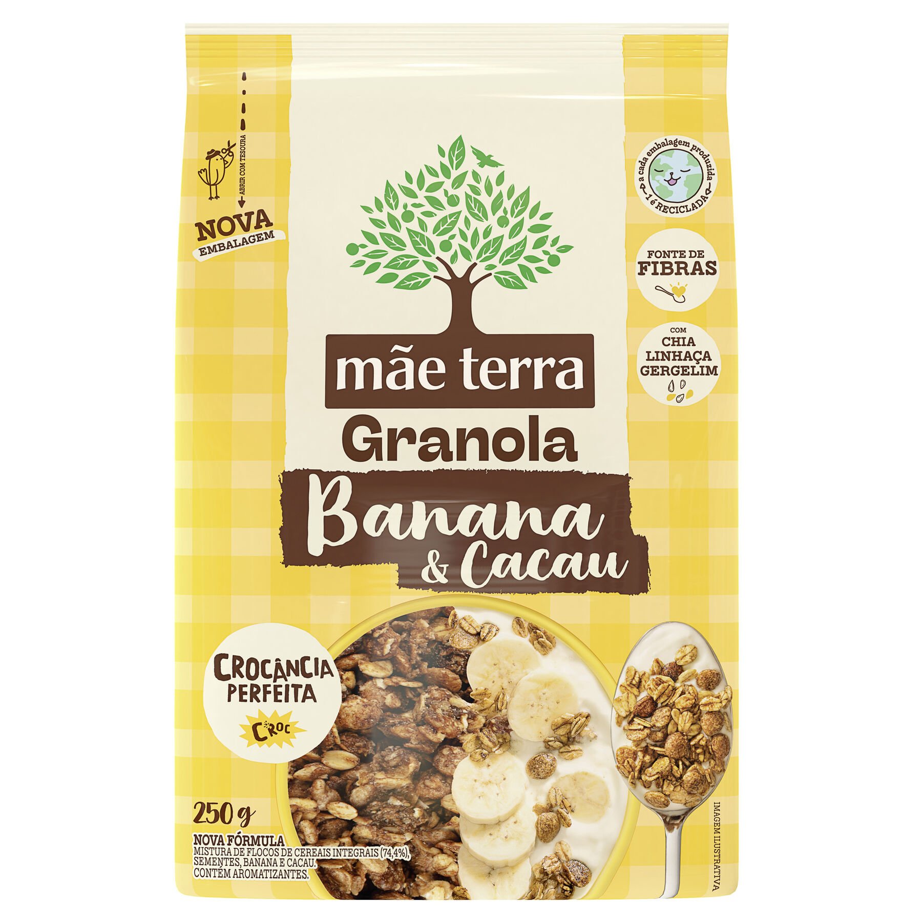 Granola Banana e Cacau Mãe Terra Pacote 250g