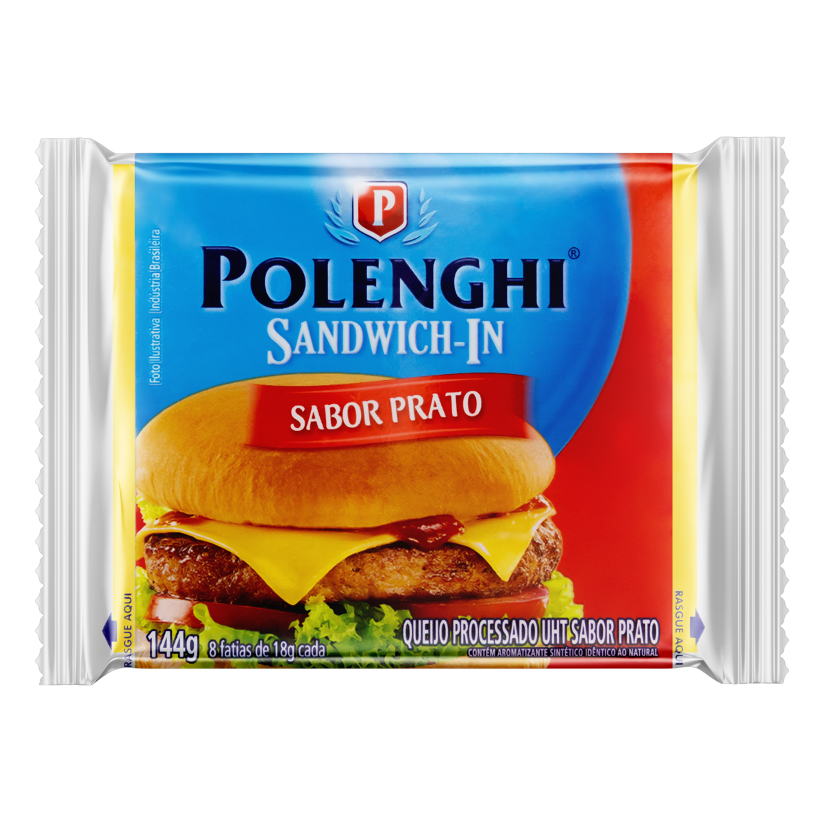 Queijo Processado UHT Prato Polenghi Sandwich-In 144g 8 Unidades