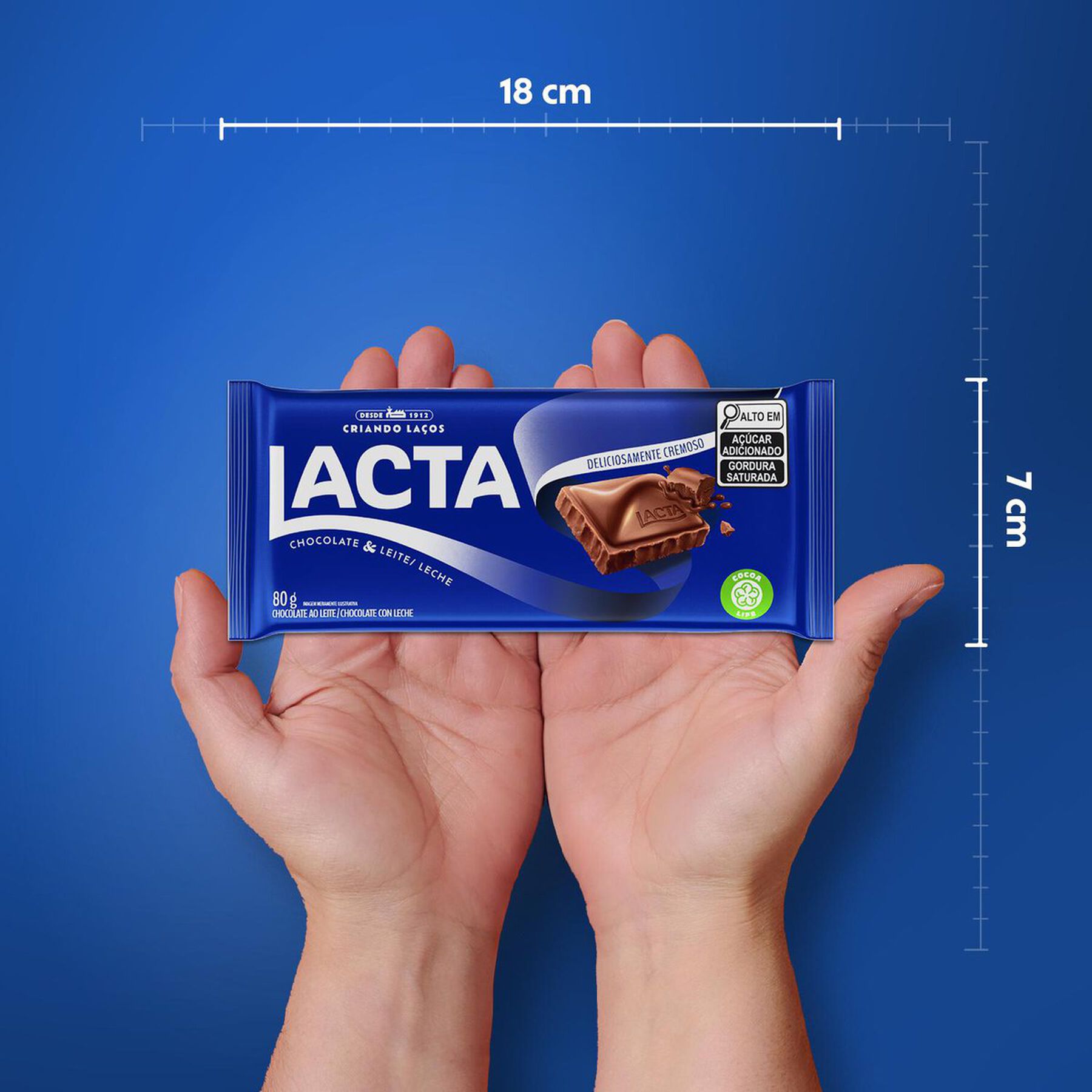 Barra de Chocolate ao Leite Lacta Pacote 80g