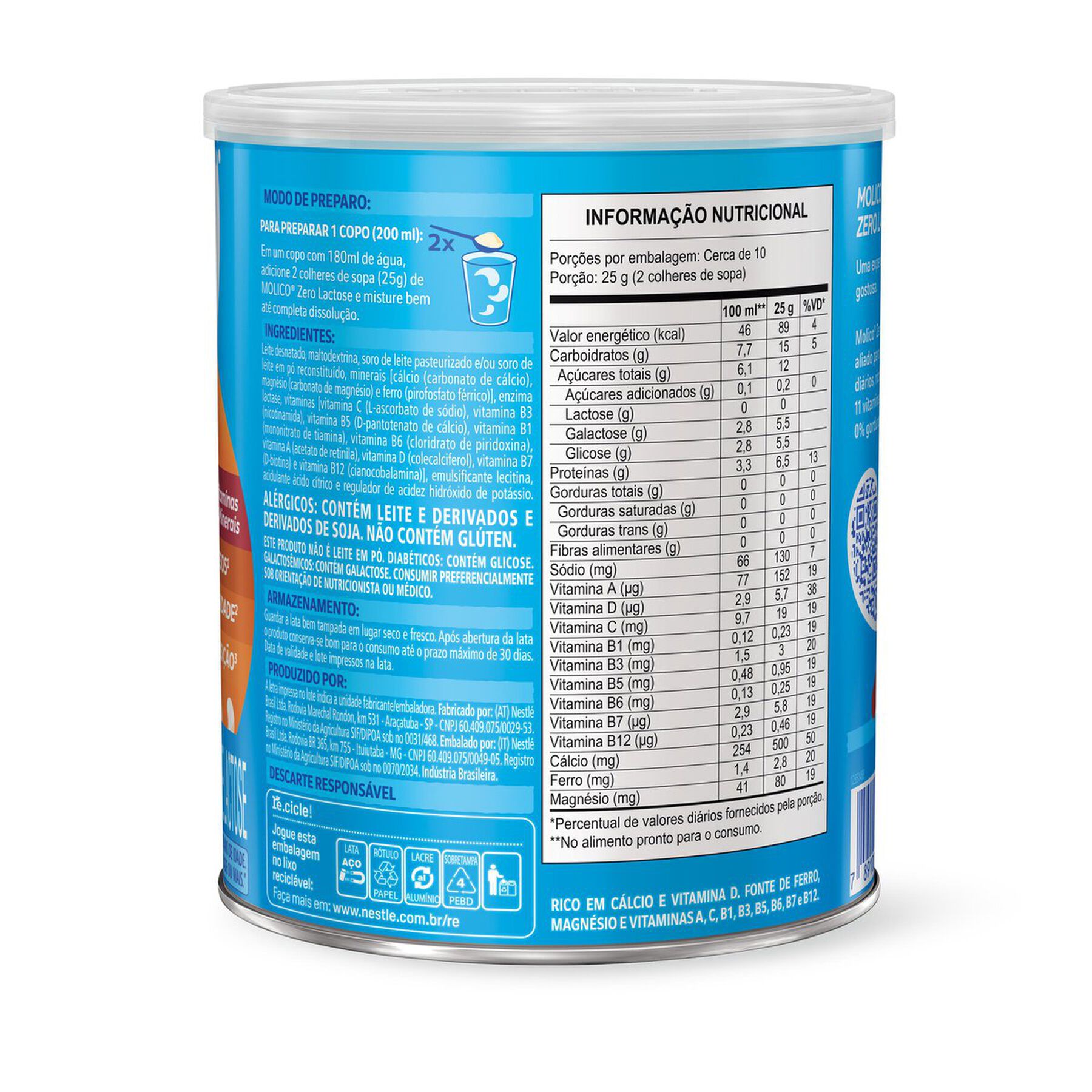 MOLICO Zero Lactose Lata 260g