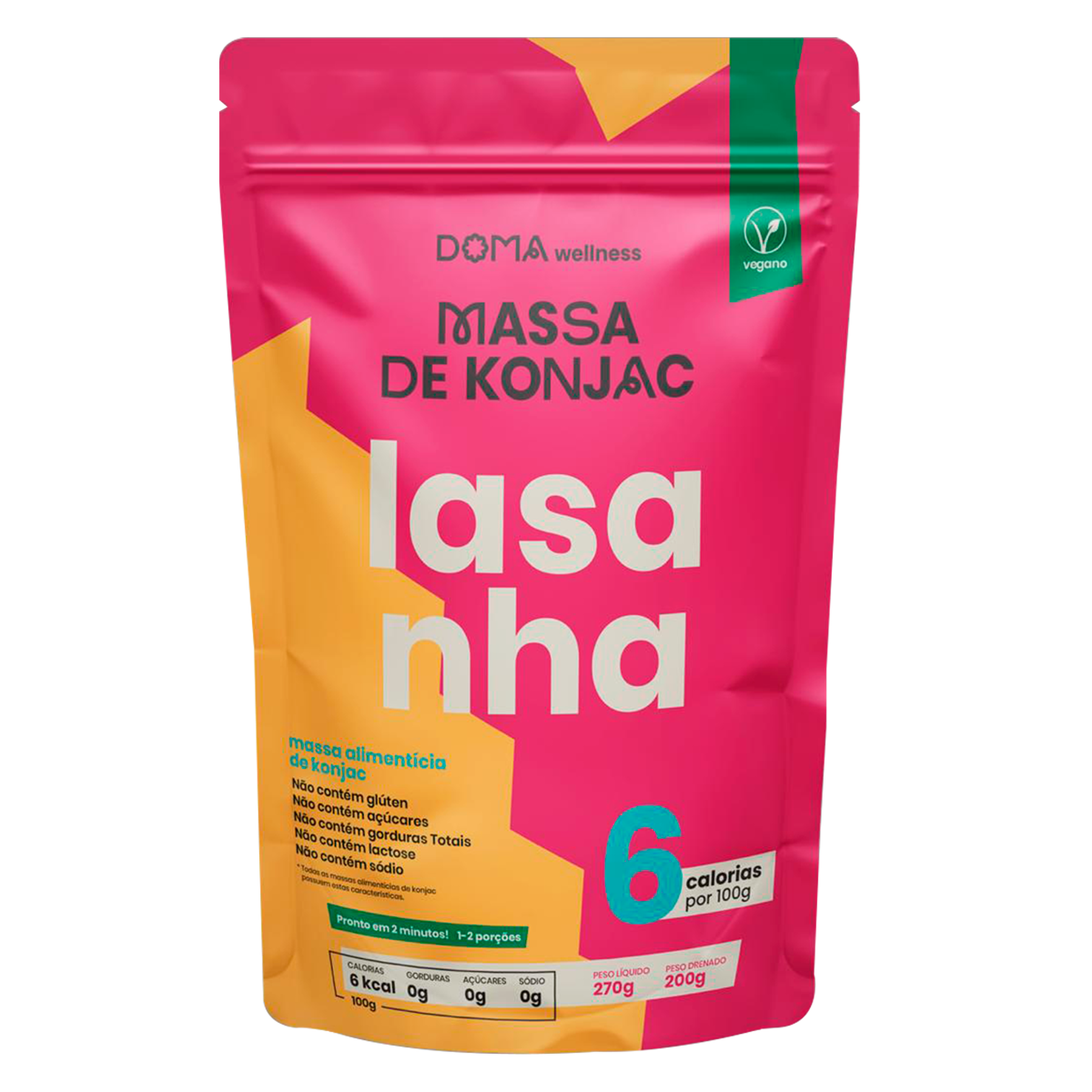 Macarr&atilde;o Lasanha Massa de Konjac Doma Pacote 270g
