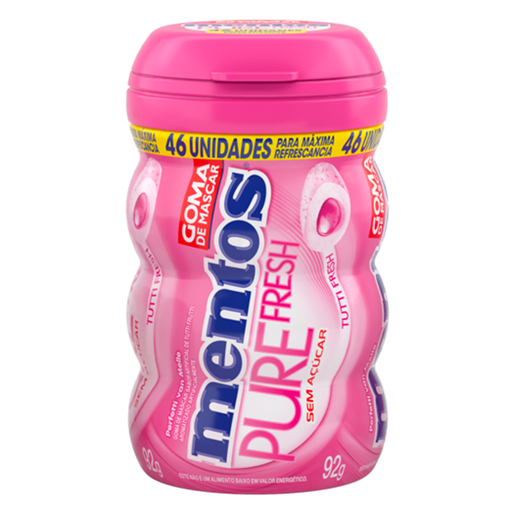 Goma de Mascar Tutti Frutti Zero A&ccedil;&uacute;car Pure Fresh Mentos Pote 92g C/46 Unidades