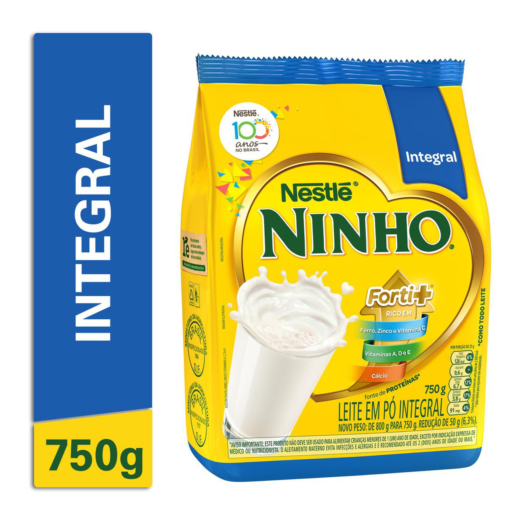 LEITE EM PÓ NINHO INTEGRAL SACHET 750g