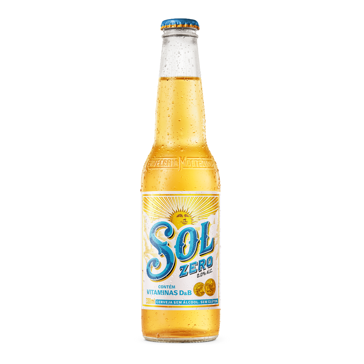 Cerveja Pilsen Zero &Aacute;lcool sem Gl&uacute;ten Sol Long Neck 330ml