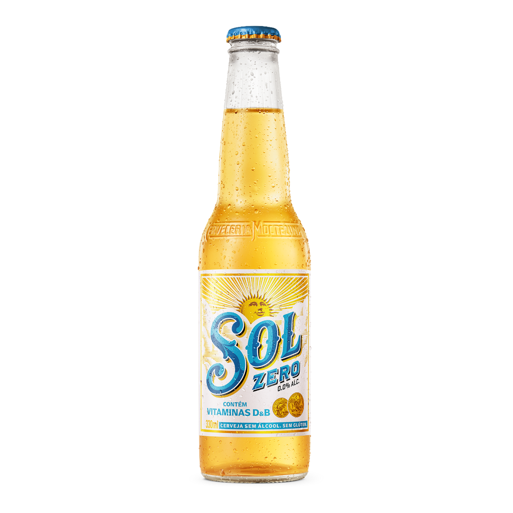 Cerveja Pilsen Zero &Aacute;lcool sem Gl&uacute;ten Sol Long Neck 330ml