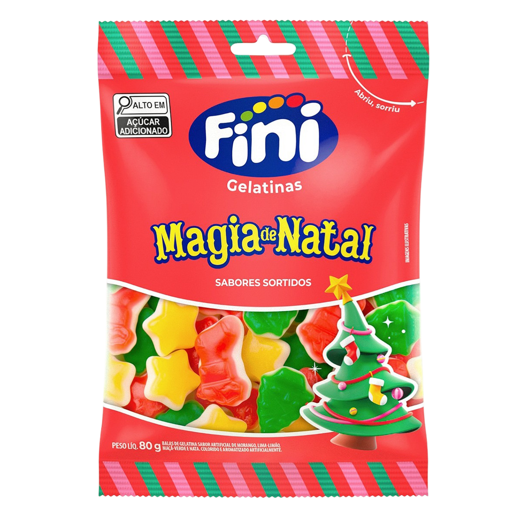Bala de Gelatina Magia de Natal Fini Pacote 80g