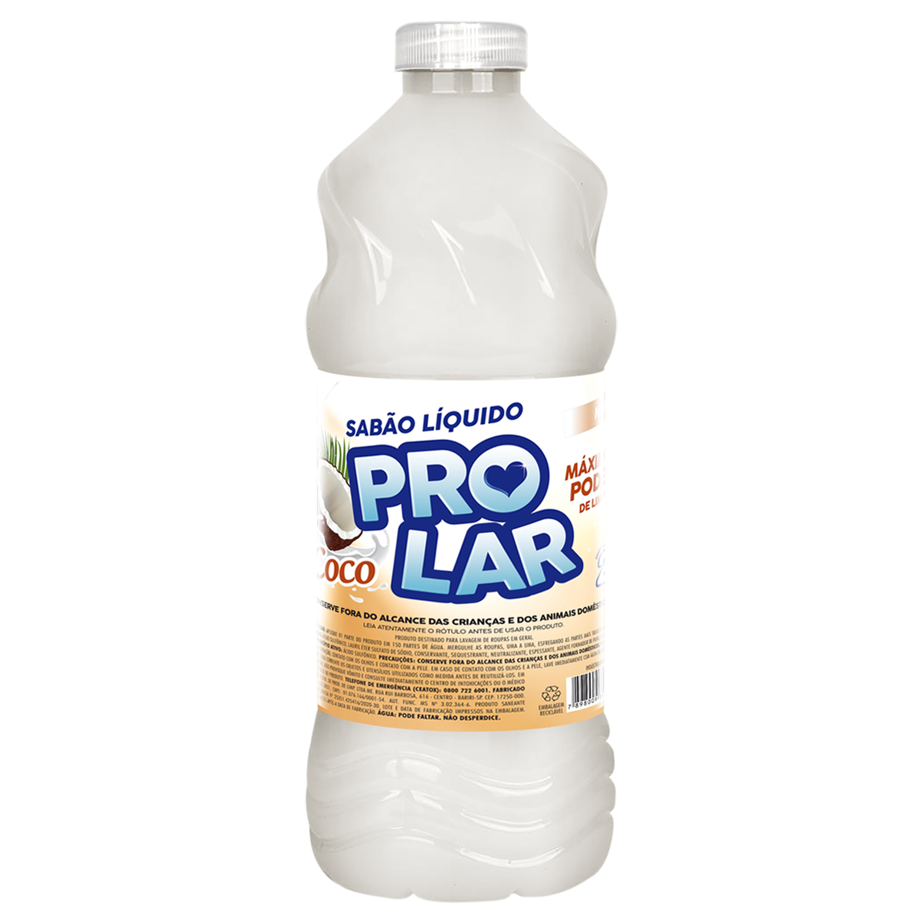 Sab&atilde;o L&iacute;quido Coco Prolar 2l