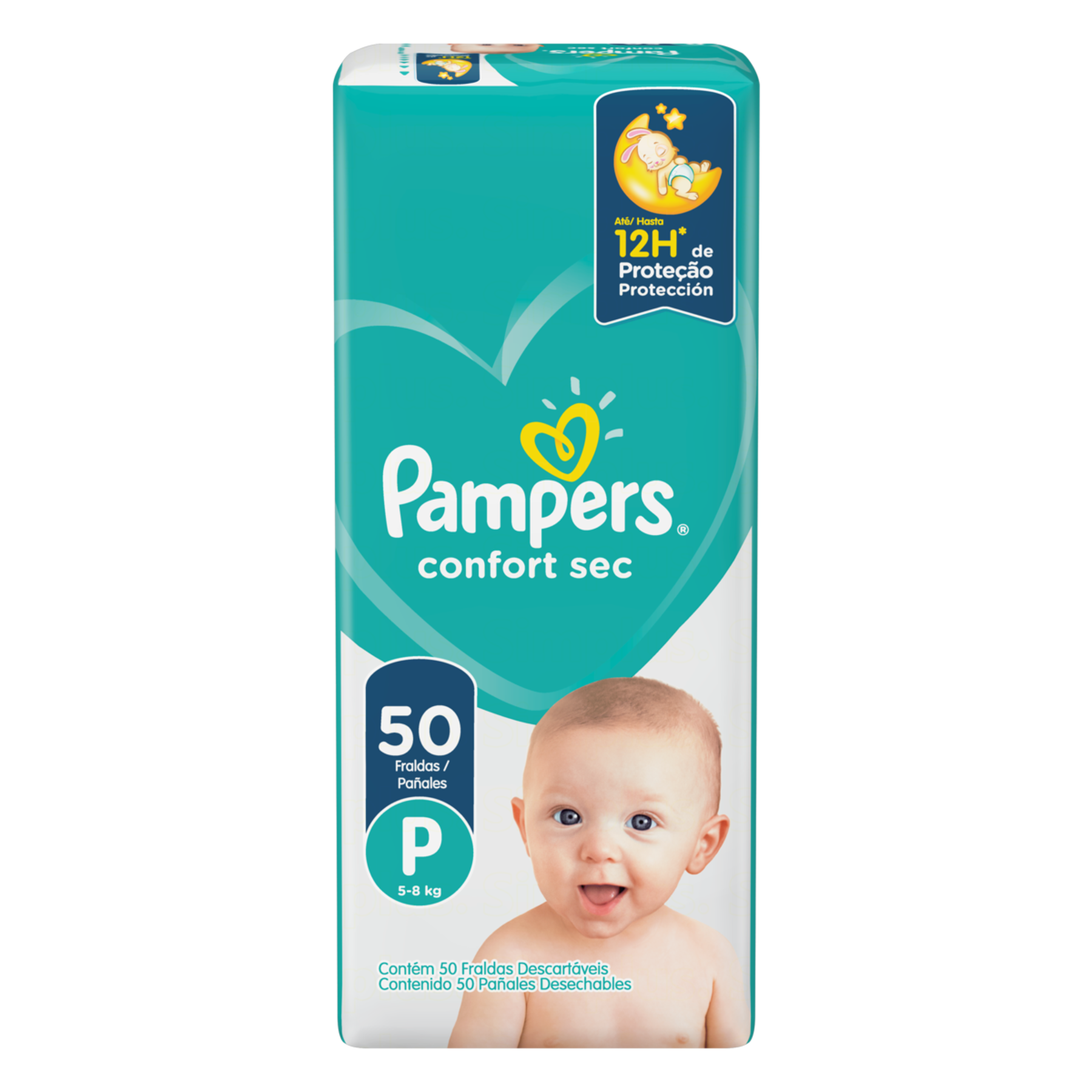 Fralda Descart&aacute;vel Infantil Pampers Confort Sec P Pacote C/50 Unidades