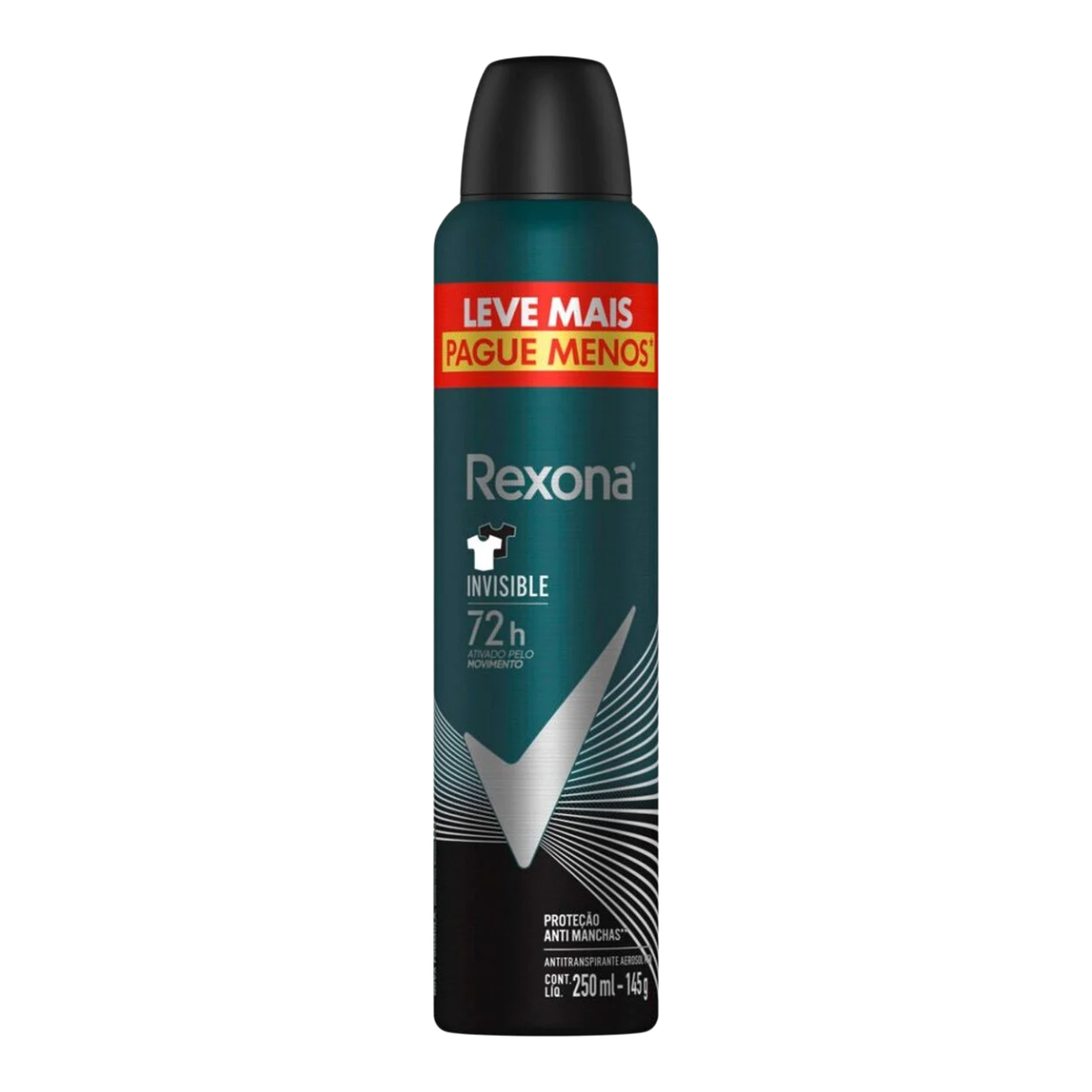 Desodorante Antitranspirante Aerossol Rexona Men Invisible 250ml