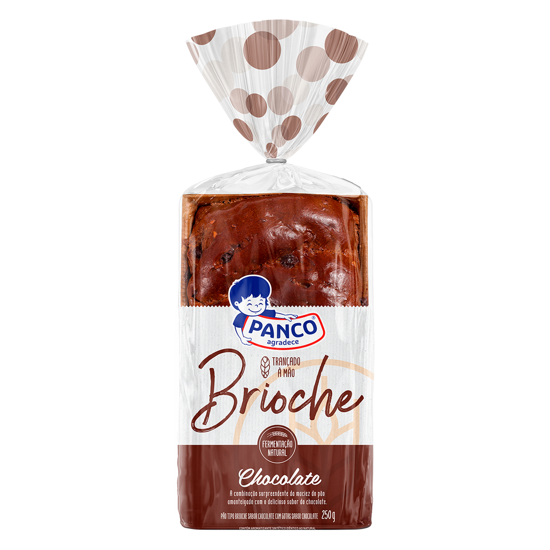 Pão Brioche Trançado Chocolate com Gotas de Chocolate Panco Pacote 250g