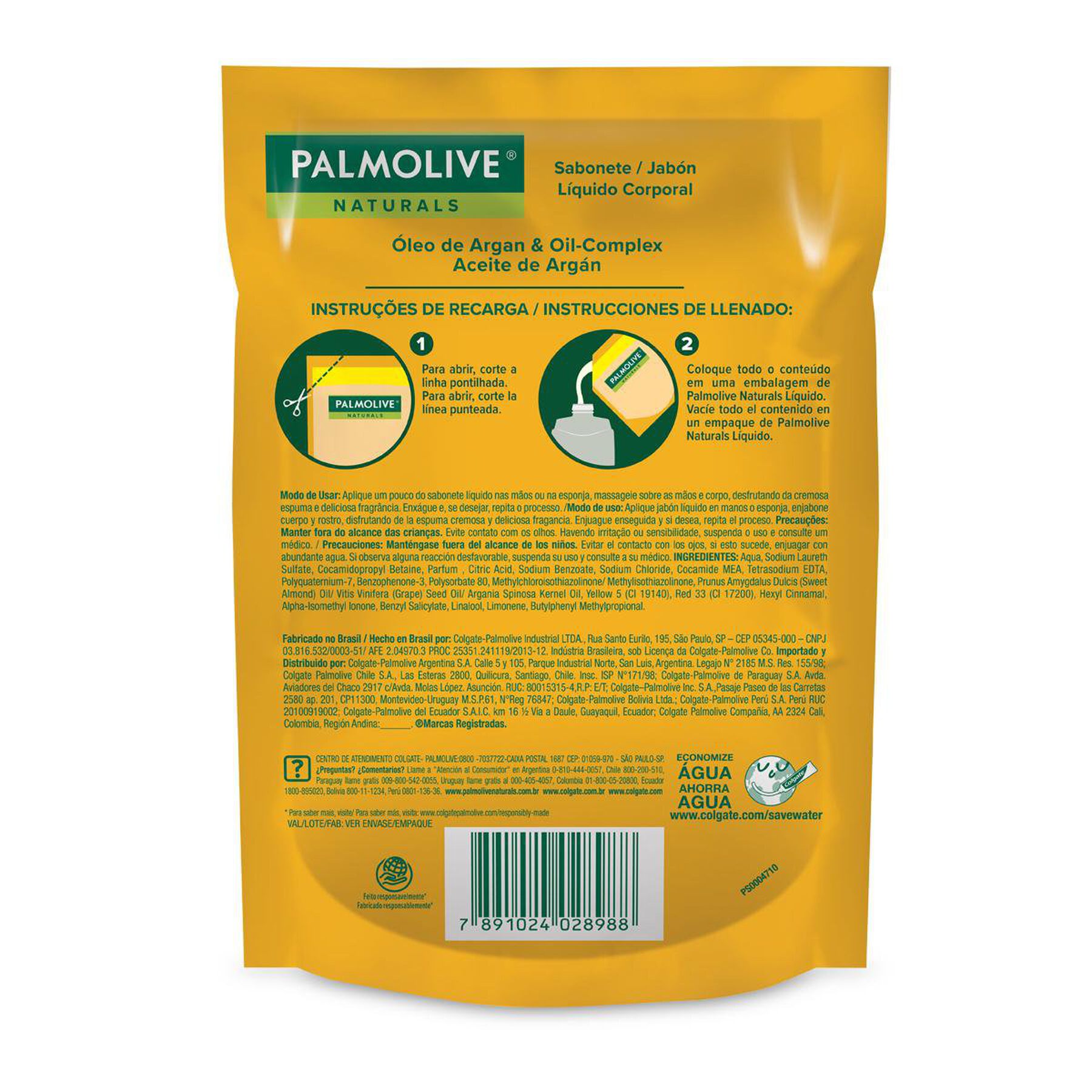 Sabonete L&iacute;quido Sensa&ccedil;&atilde;o Luminosa Palmolive Naturals Sach&ecirc; 200ml Embalagem Econ&ocirc;mica