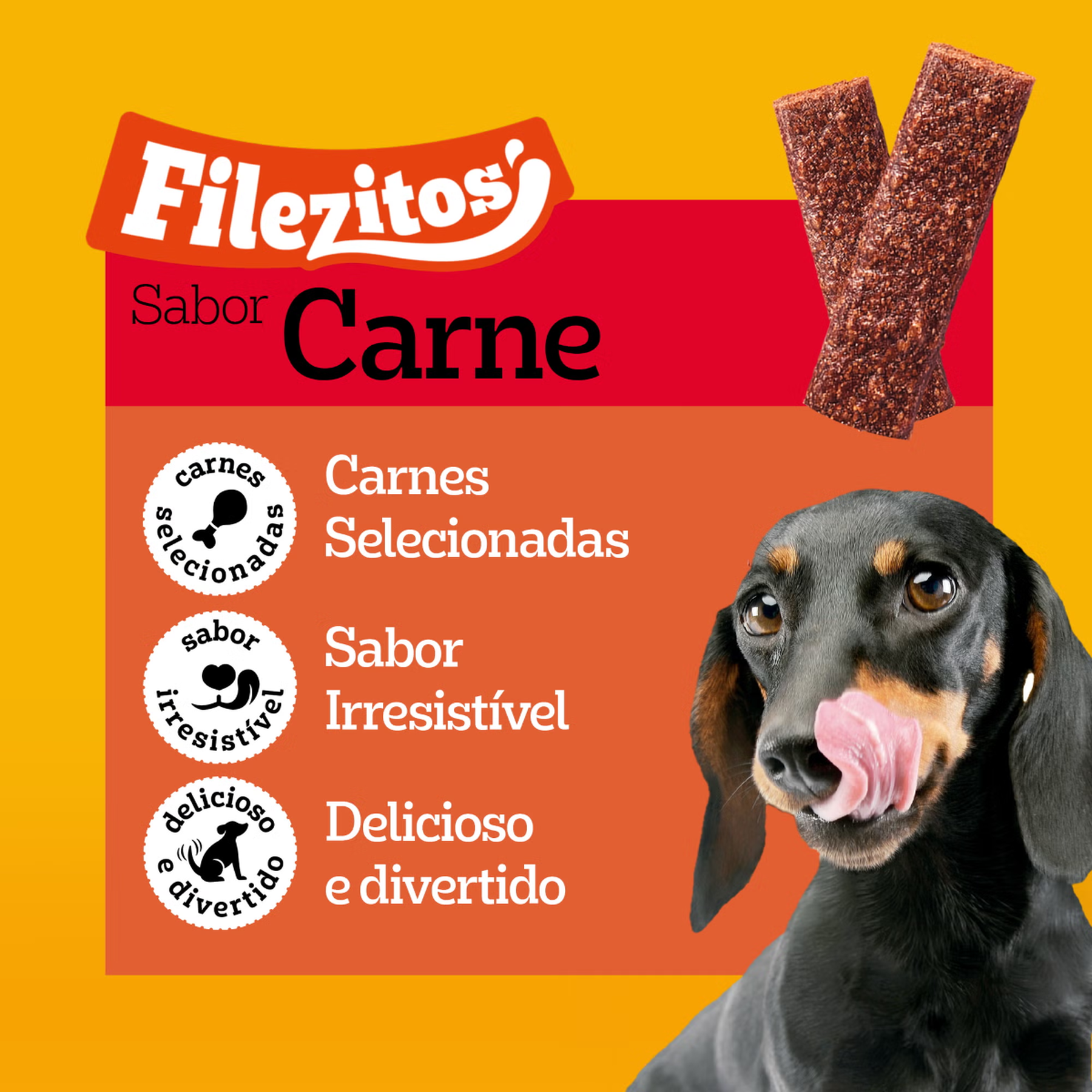 Bifinho para C&atilde;es Adulto Carne Filezitos Pedigree Pacote 60g
