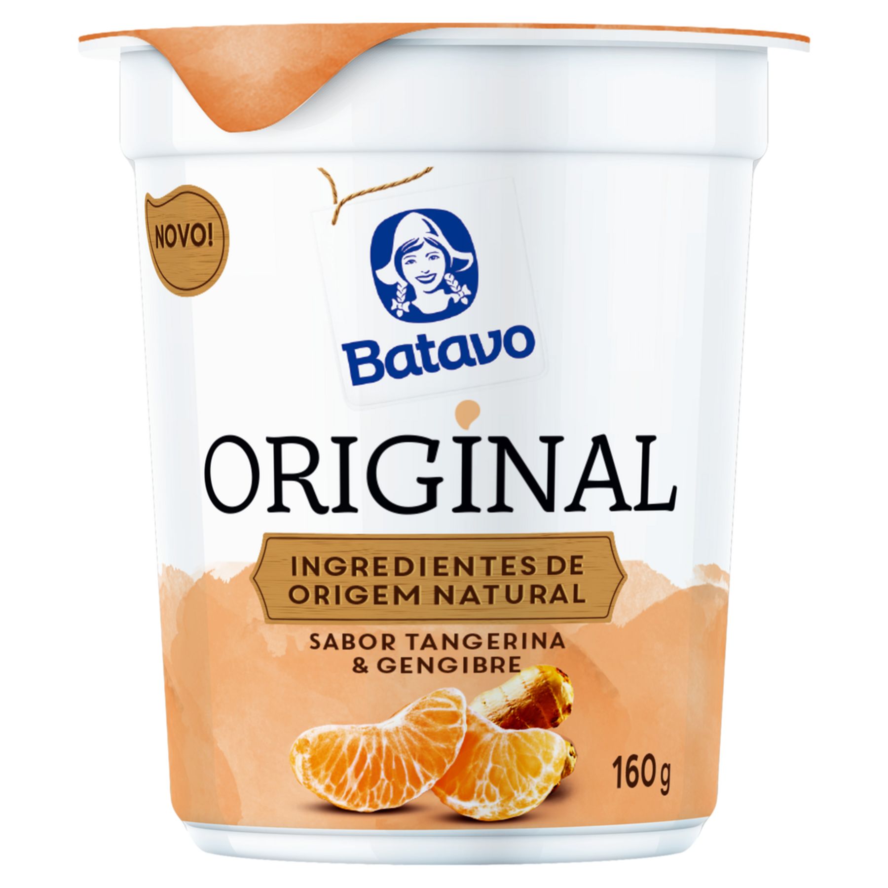 Iogurte Integral Tangerina e Gengibre Batavo Original Copo 160g