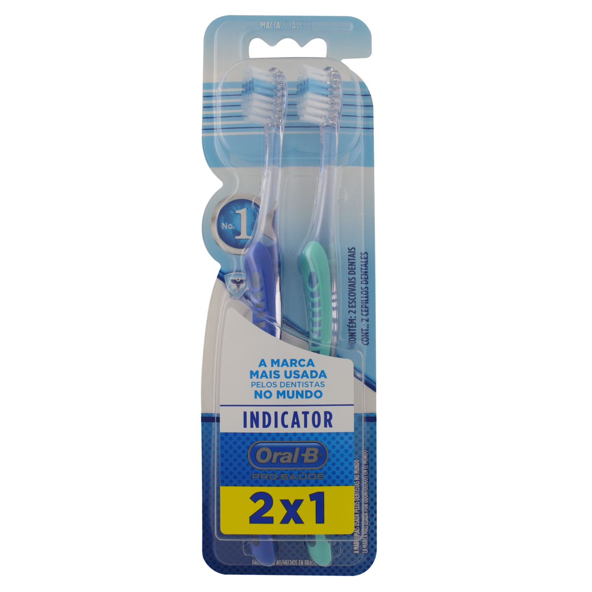 Pack Escova Dental Macia 30 Oral-B Pro-Sa&uacute;de Indicator 2 Unidades