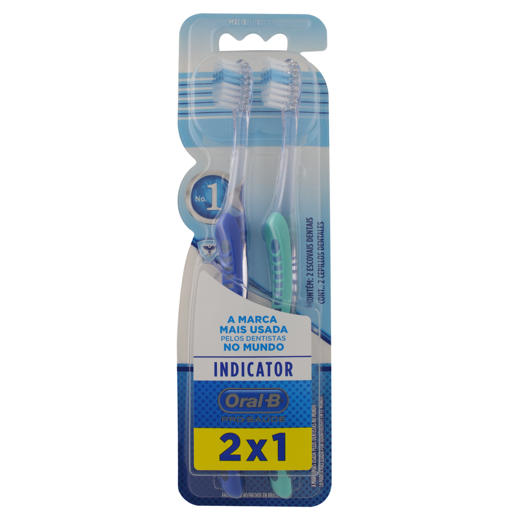 Pack Escova Dental Macia 30 Oral-B Pro-Saúde Indicator 2 Unidades