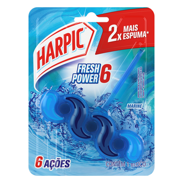 Detergente Sanitário Bloco Marine Harpic Fresh Power 6