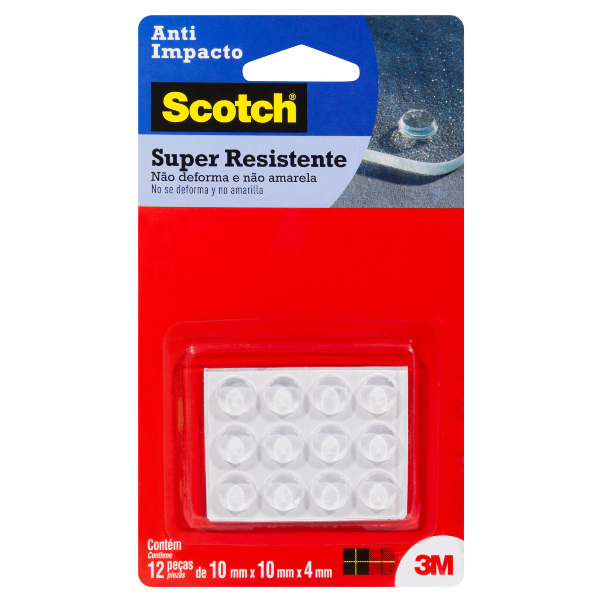 Protetor Anti Impacto Redondo Scotch 10x10x4mm C/12 Unidades