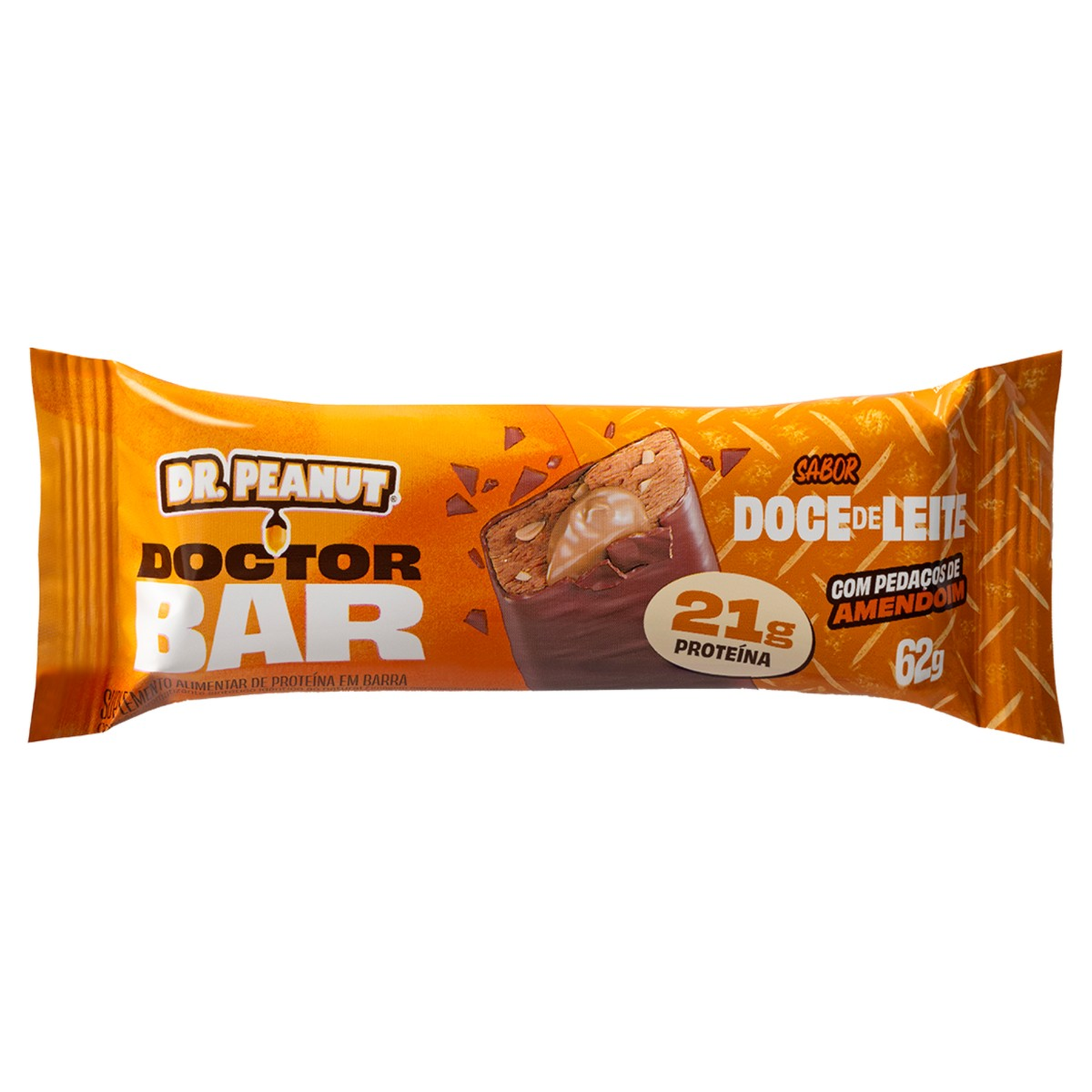 Barra Prote&iacute;na Doce de Leite Dr. Peanut Doctor Bar Pacote 62g