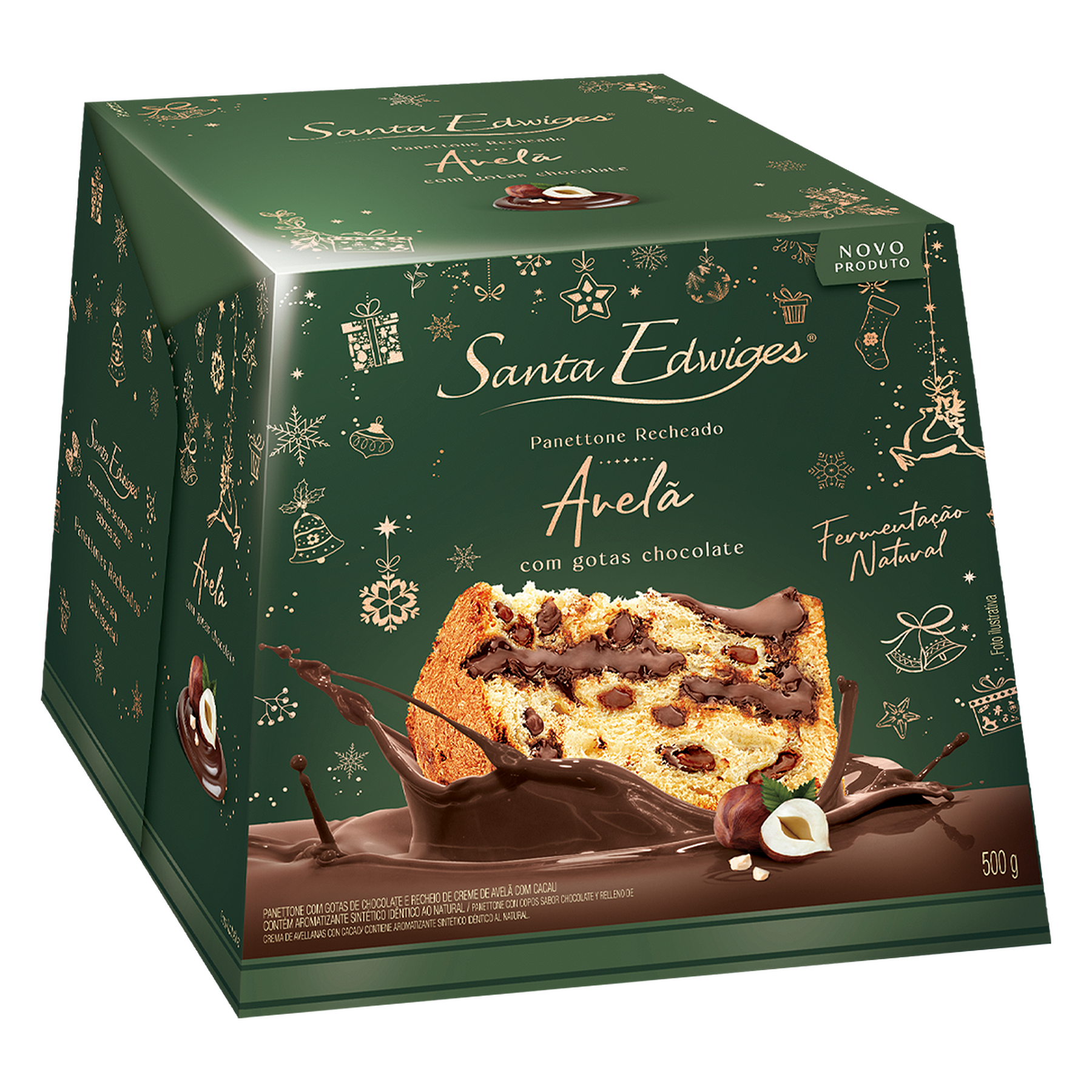 Panettone Recheado Avel&atilde; Santa Edwiges Caixa 500g