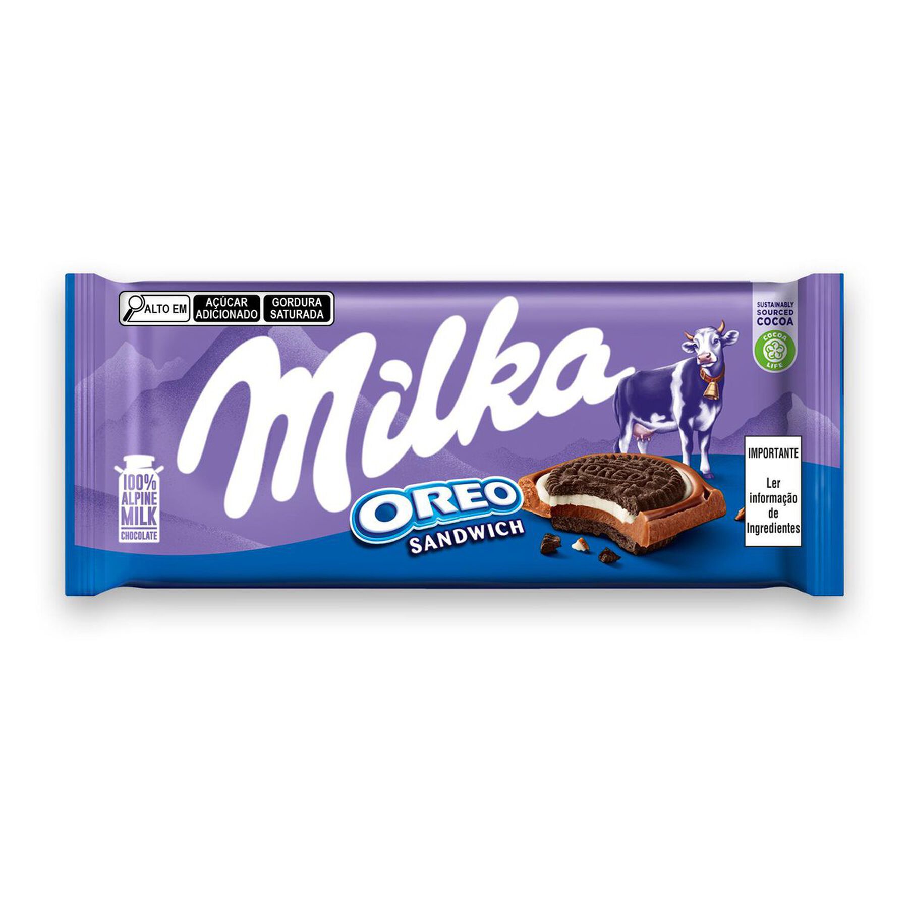 Barra de Chocolate Oreo Sandwich Milka 92g
