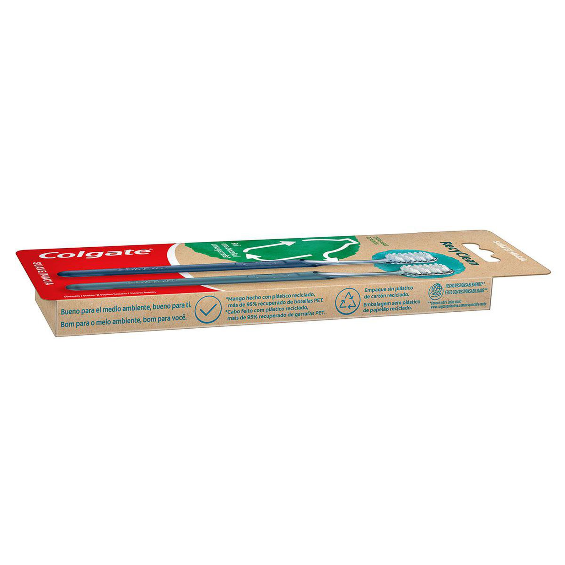Escova Dental Macia Recyclean Colgate C/2 Unidades