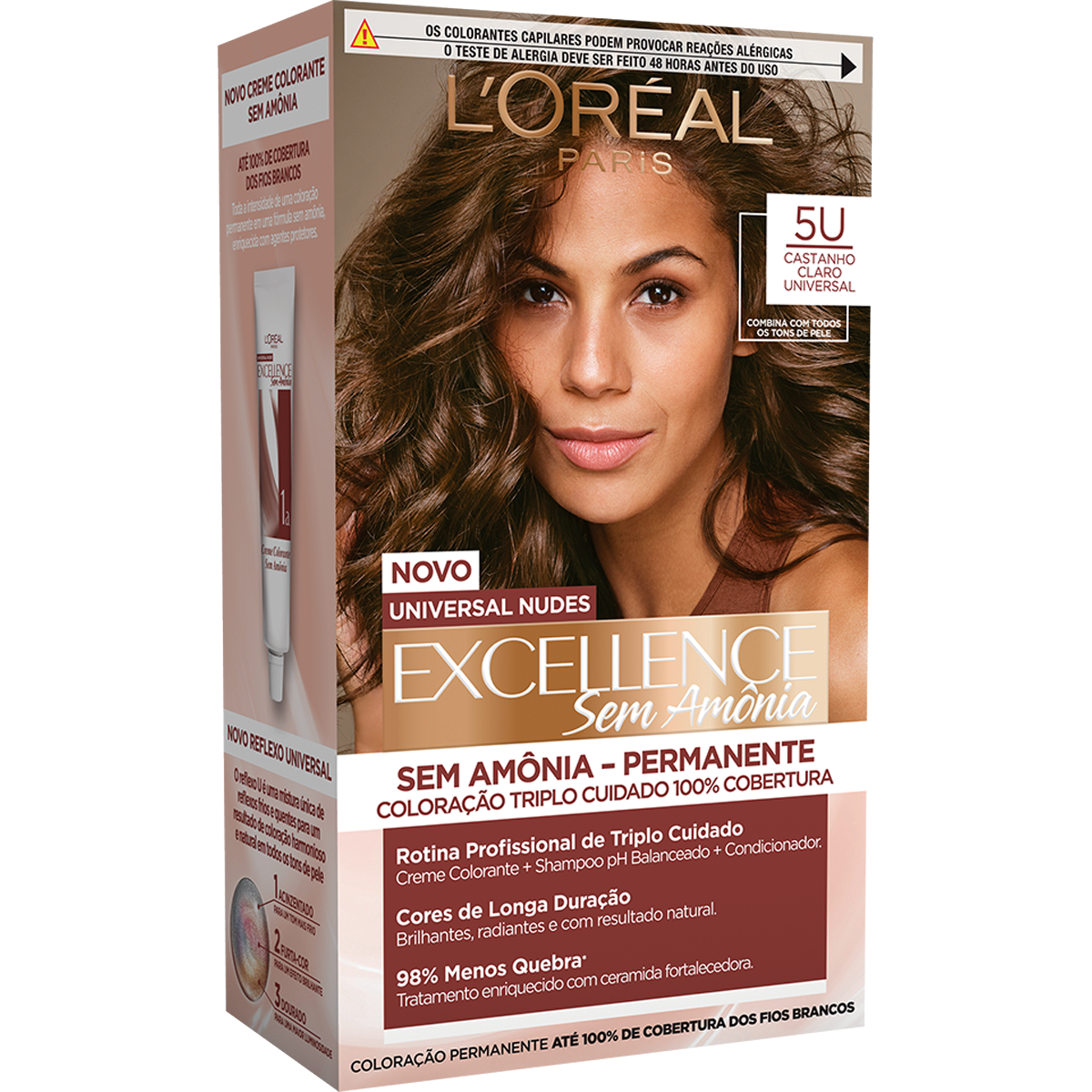 Tintura para Cabelo Castanho Claro Universal 5 Im&eacute;dia Sem Am&ocirc;nia