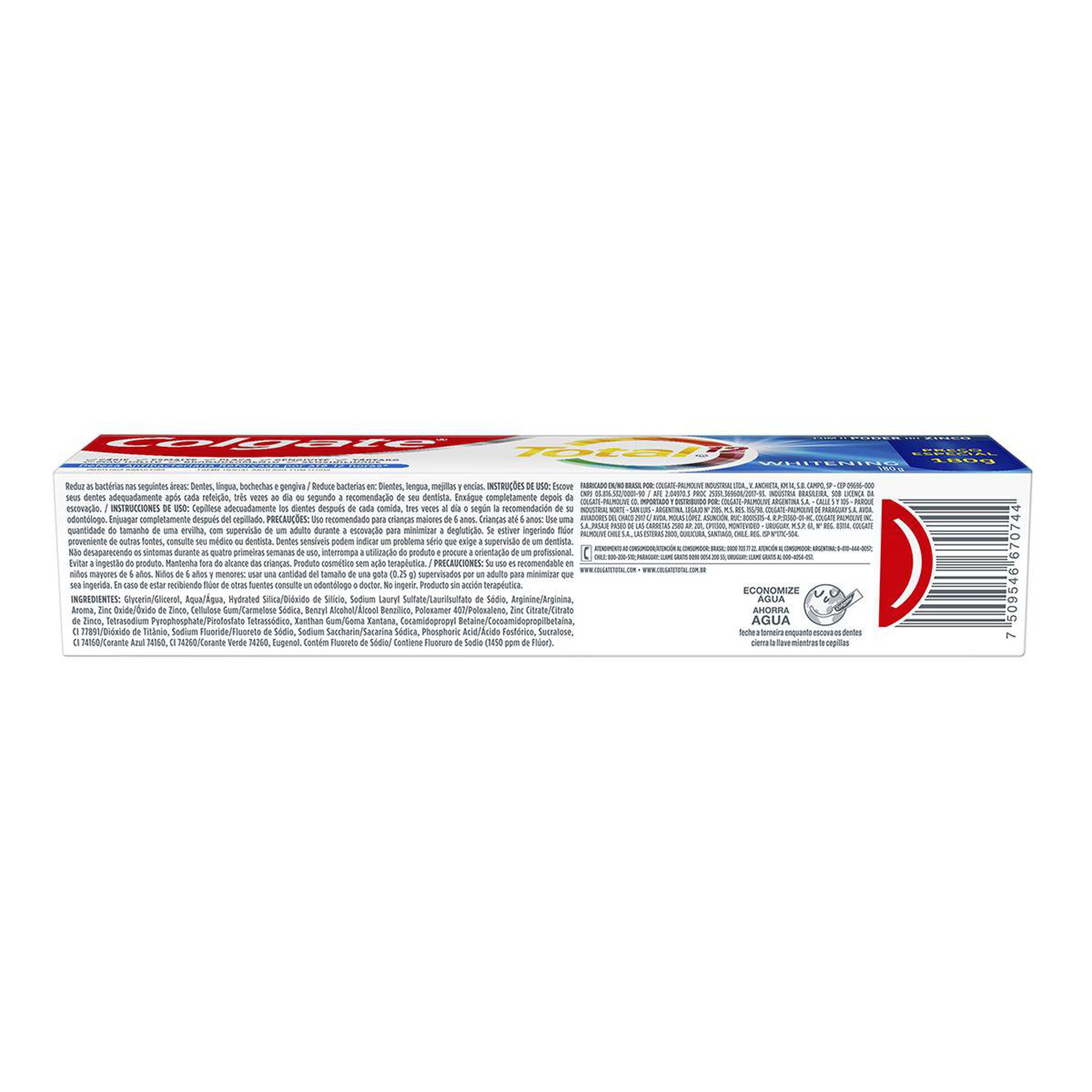 Creme Dental Para Branqueamento Colgate Total 12 Whitening 180g