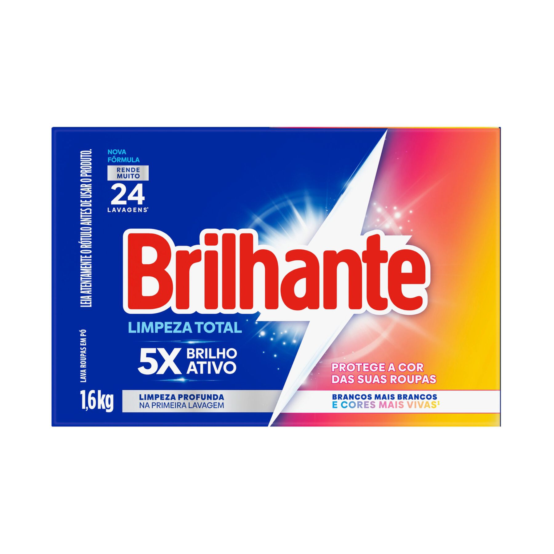 Sab&atilde;o em P&oacute; Lava Roupas Brilhante Limpeza Total 1,6kg&nbsp;