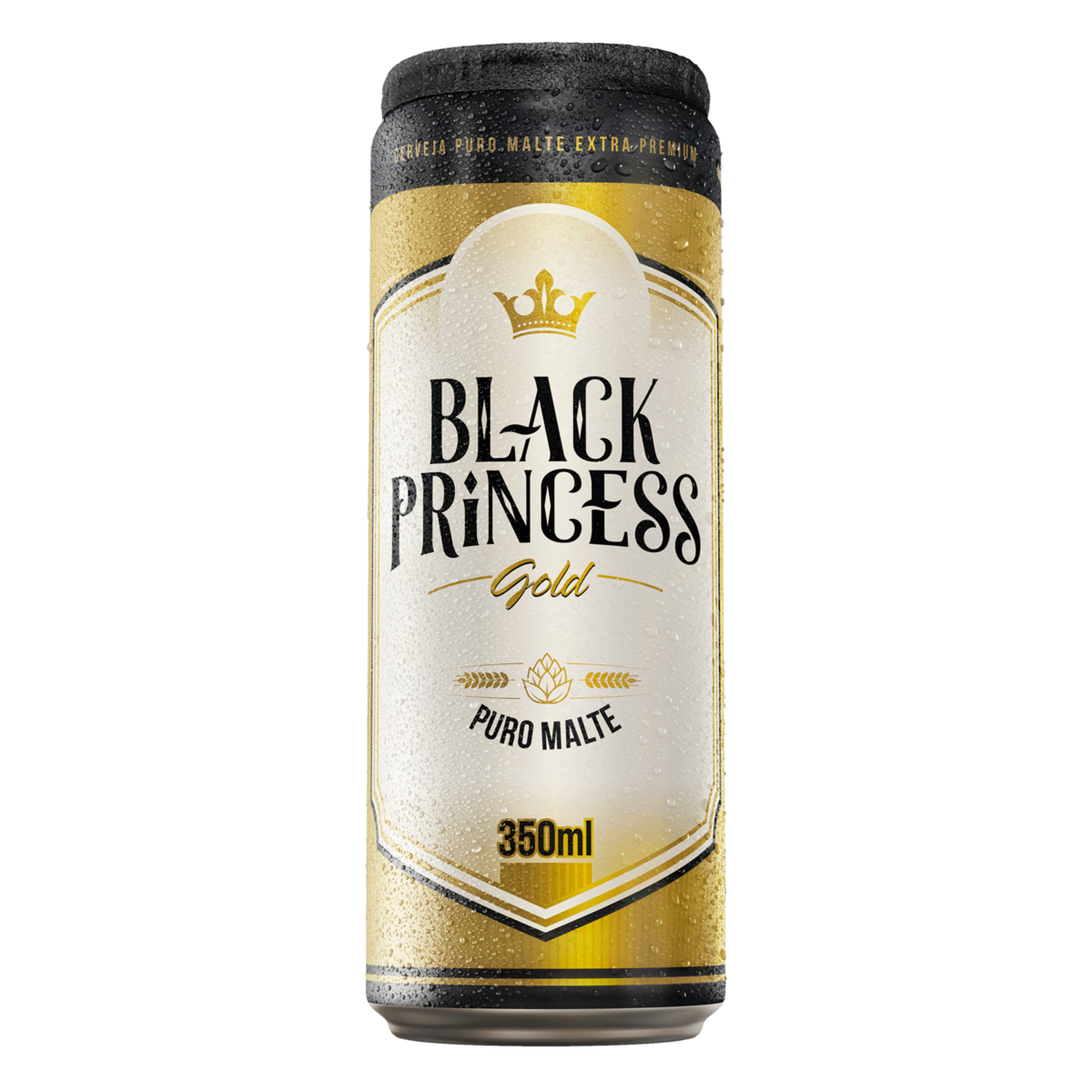 Cerveja Premium Puro Malte Gold Black Princess Lata 350ml