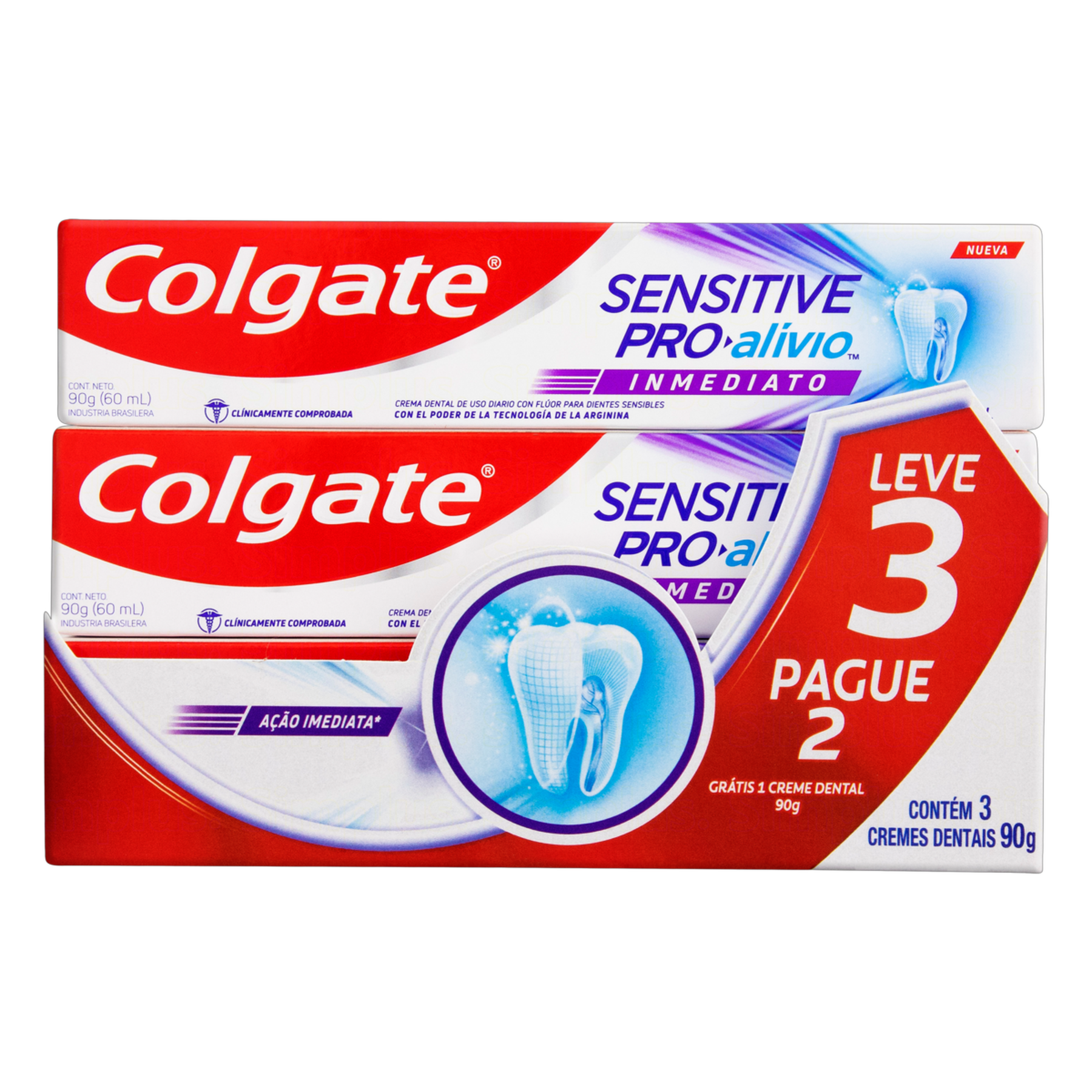 Creme Dental Sensitive Pro-Alívio Imediato Colgate C/03 Unidades 90g Cada