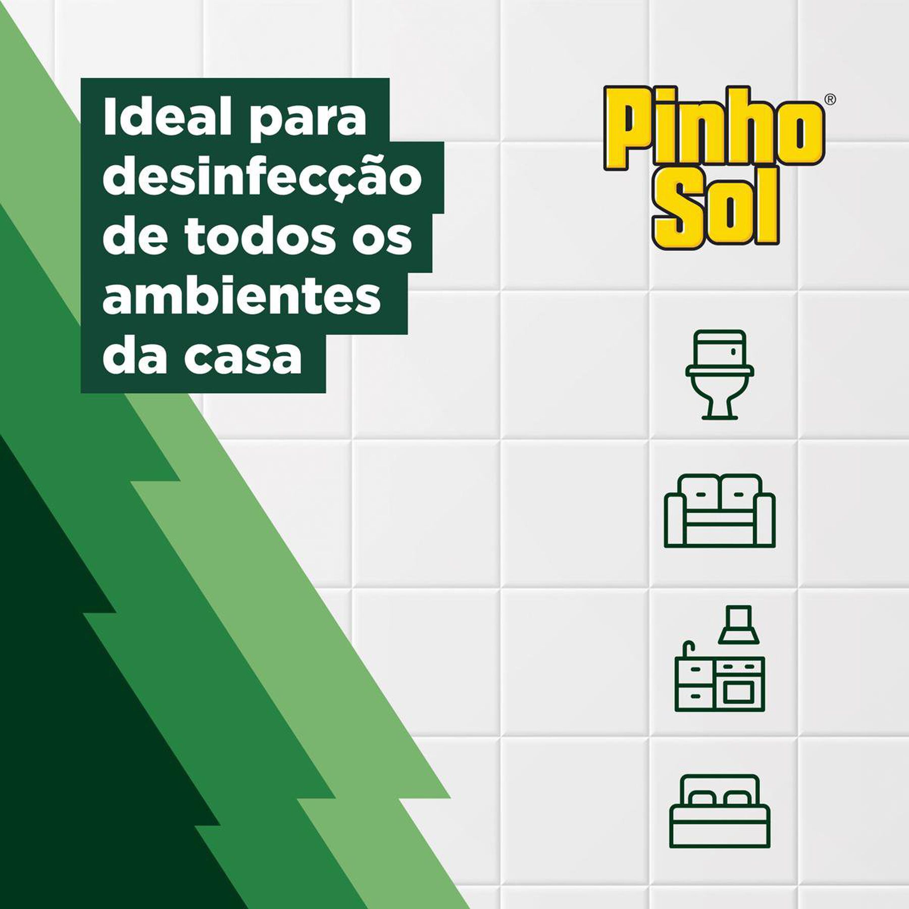 Desinfetante Multiuso Original Pinho Sol Frasco 500ml - Embalagem Leve 500ml Pague 450ml