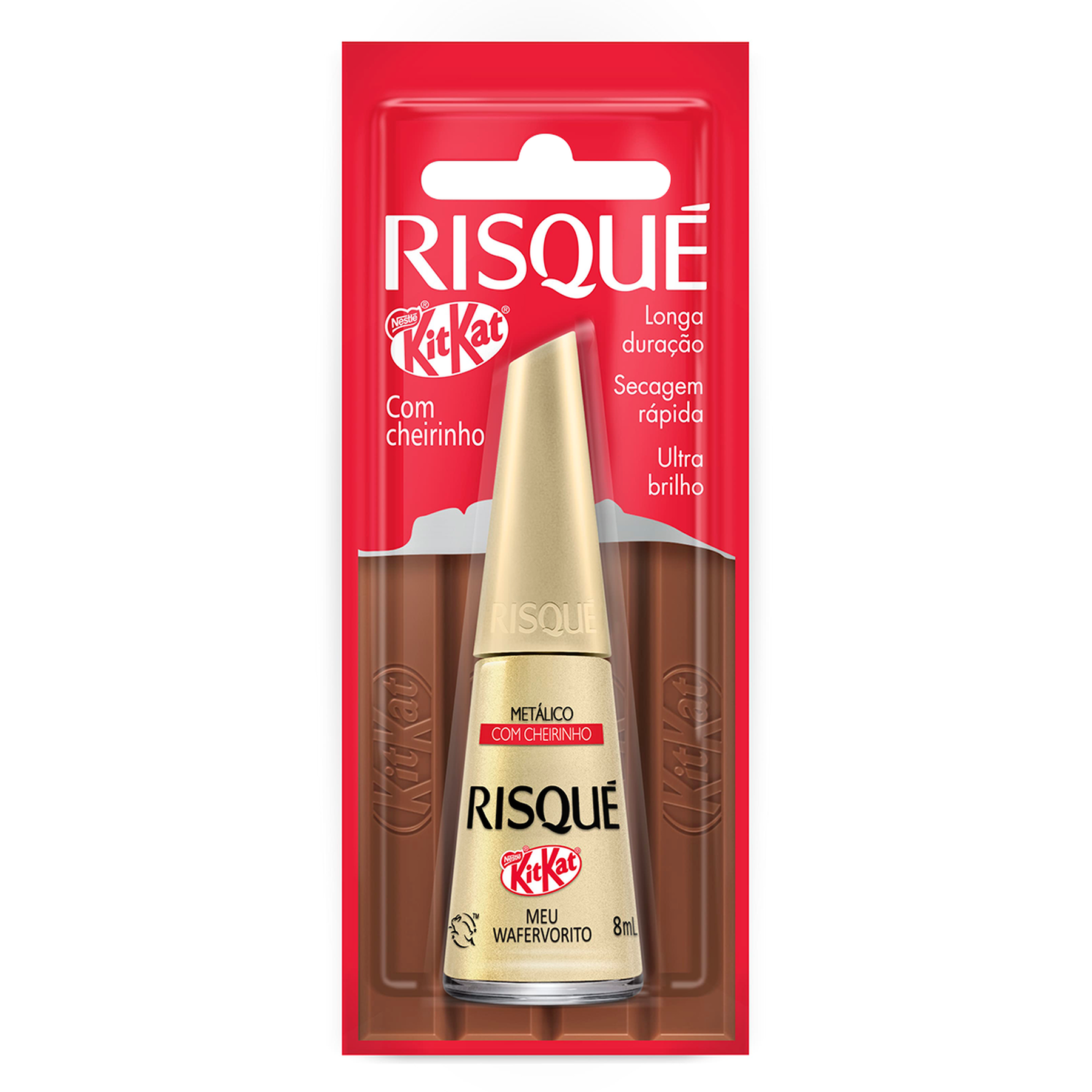 Esmalte Risqu&eacute; Kitkat Met&aacute;lico Meu Wafervorito Frasco 8ml