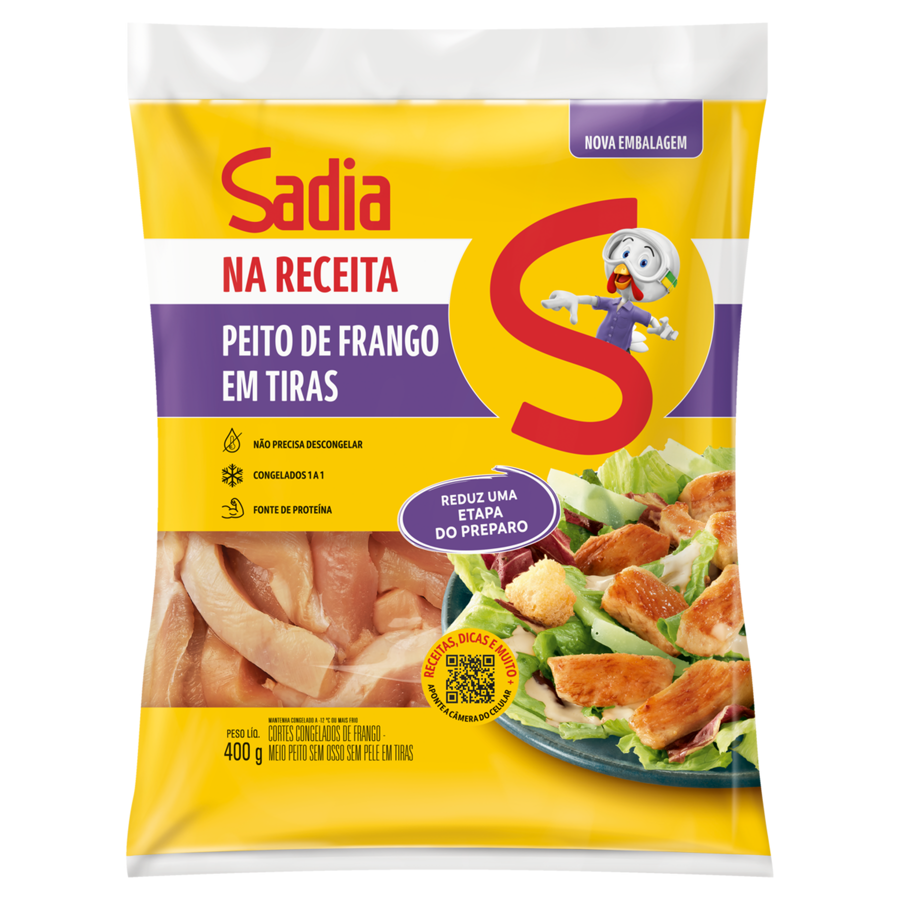 Filé de Peito de Frango em Tiras Congelado Sadia na Receita Pacote 400g