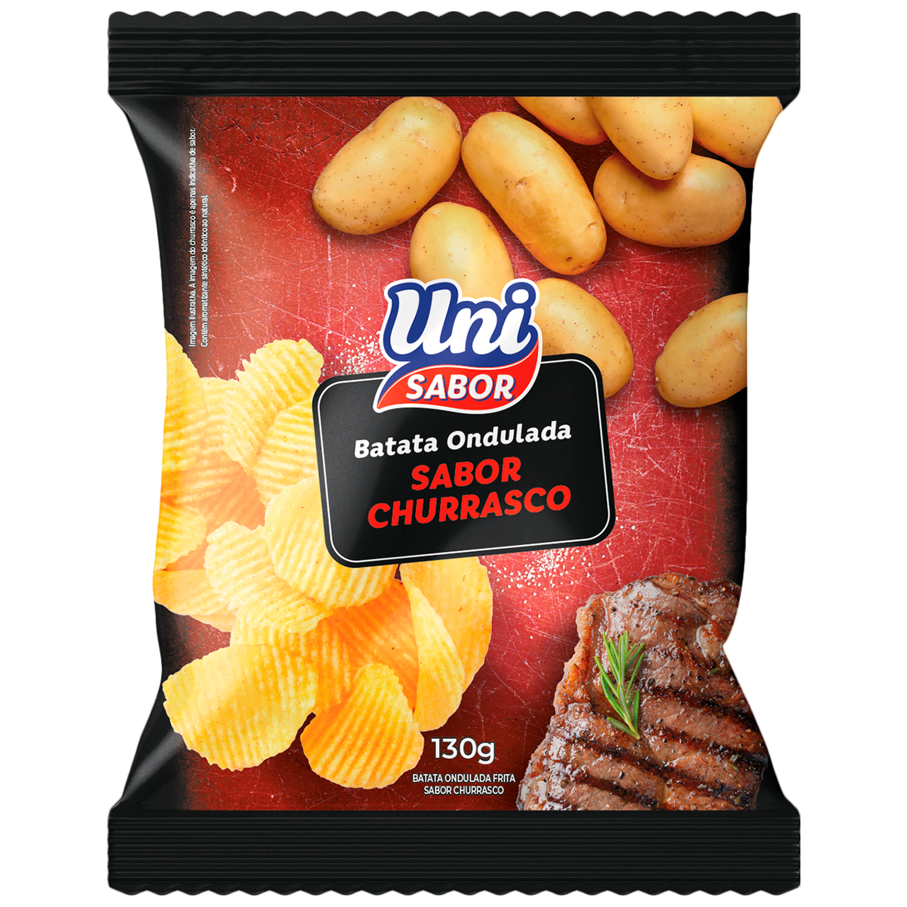 Batata Ondulada Churrasco Uni Sabor 130g