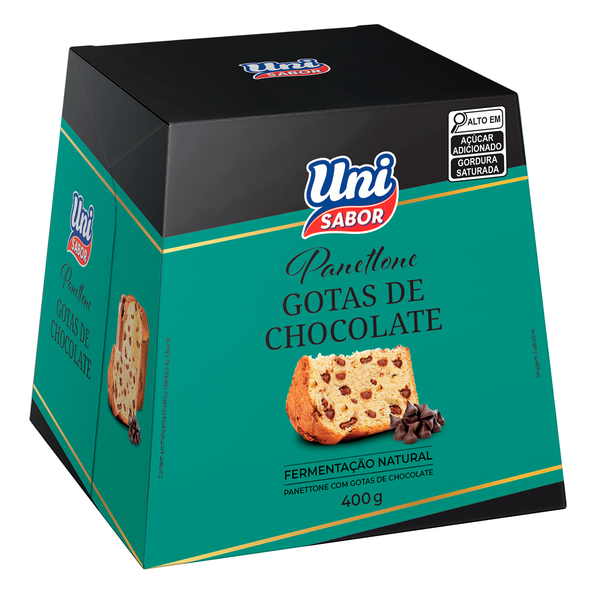 Panettone Gotas de Chocolate Uni Sabor 400g