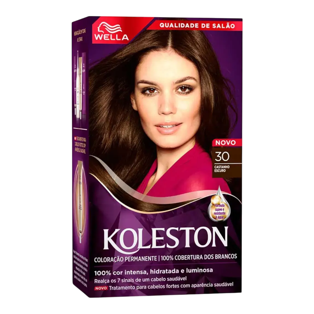 Kit Colora&ccedil;&atilde;o Creme 30 Castanho Escuro Wella Koleston