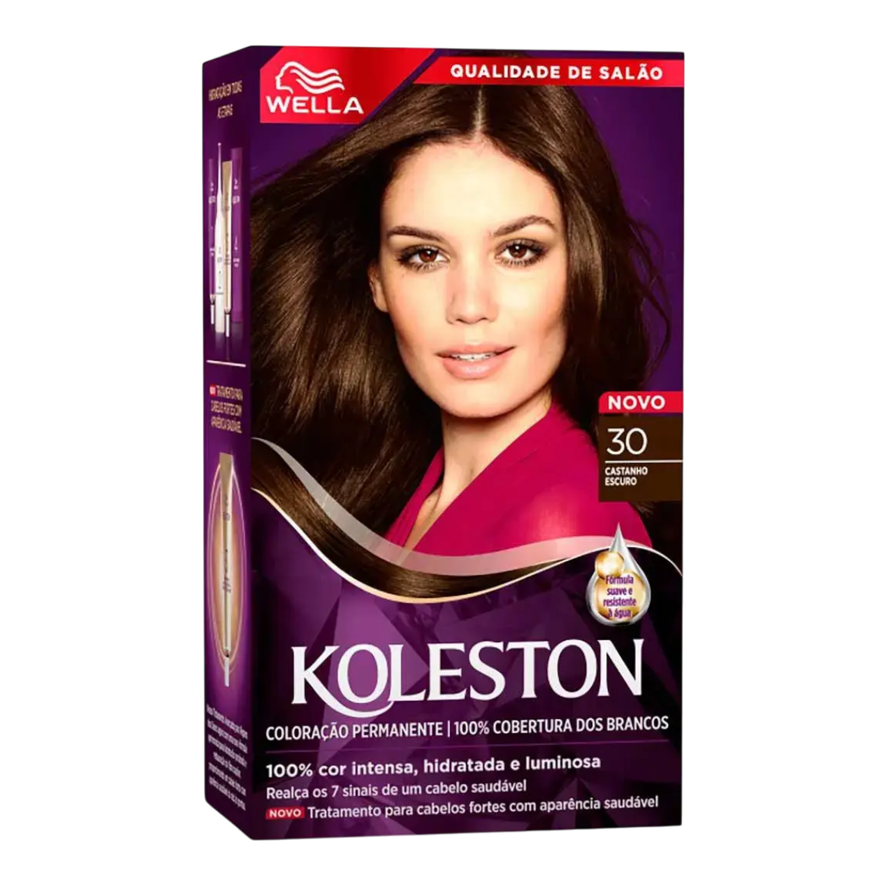 Kit Colora&ccedil;&atilde;o Creme 30 Castanho Escuro Wella Koleston
