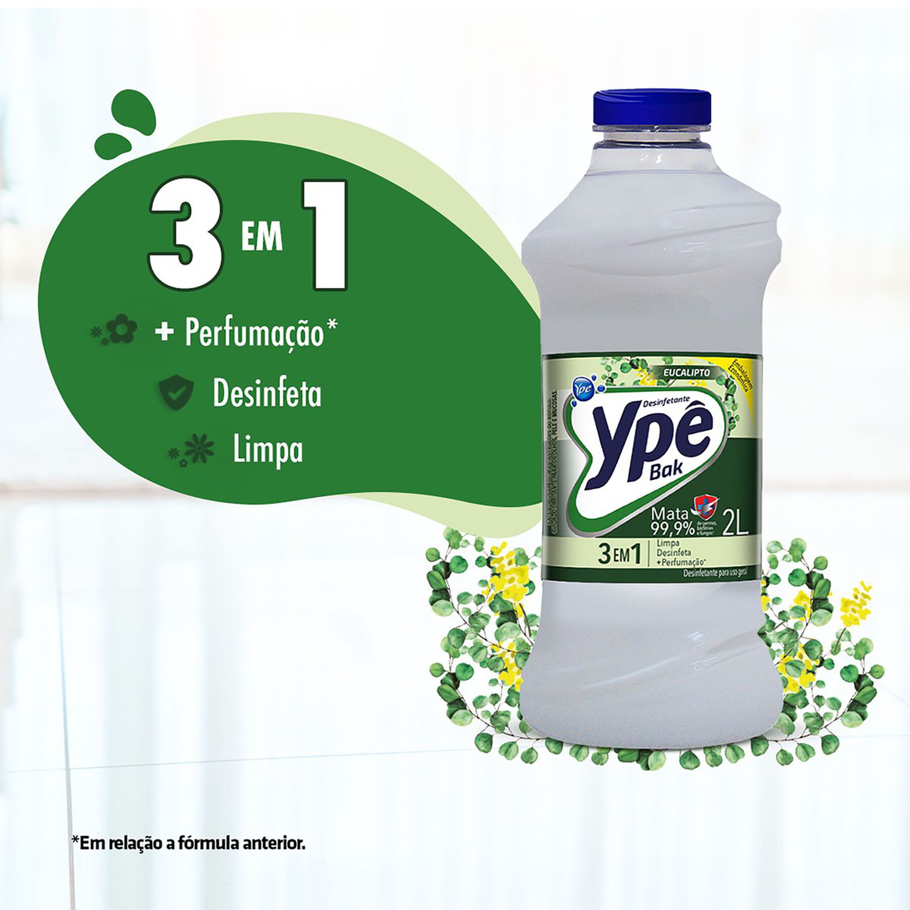 Desinfetante Uso Geral Eucalipto Ypê Bak Frasco 2l