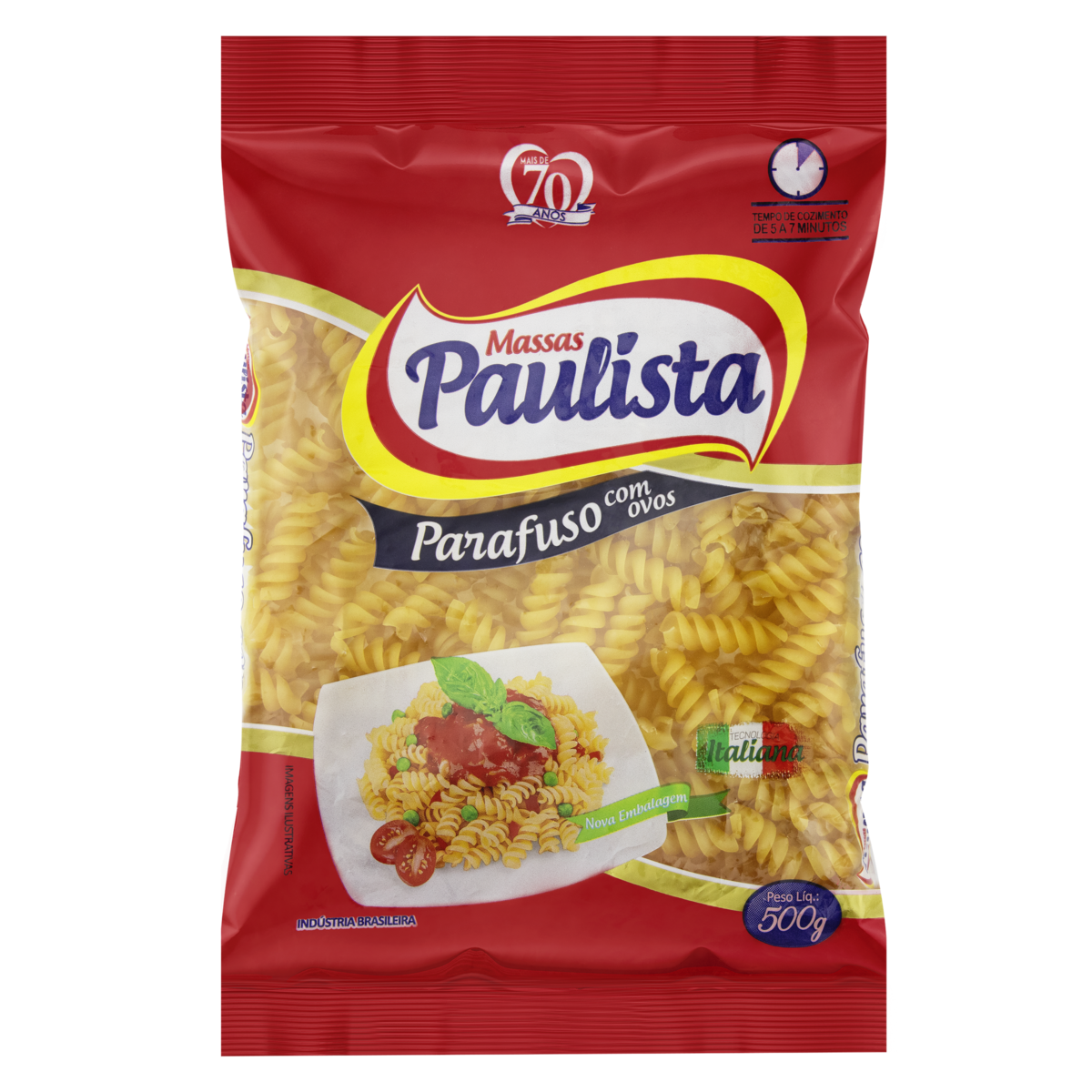 Macarr&atilde;o com Ovos Parafuso Massas Paulista Pacote 500g