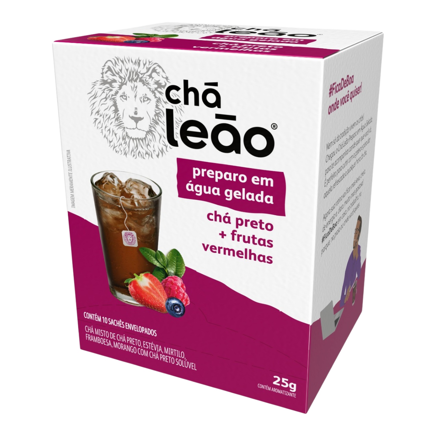 Ch&aacute; Preto Frutas Vermelhas Ch&aacute; Le&atilde;o Caixa 25g 10 Unidades