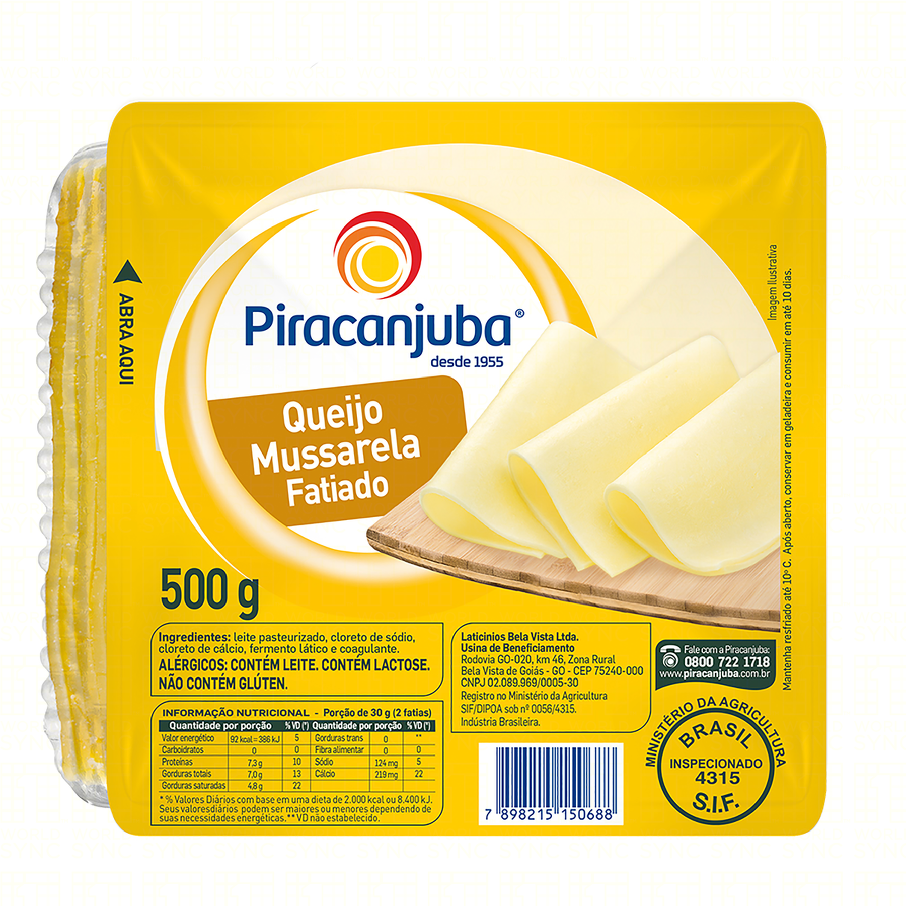 Queijo Mussarela Fatiado Piracanjuba 500g