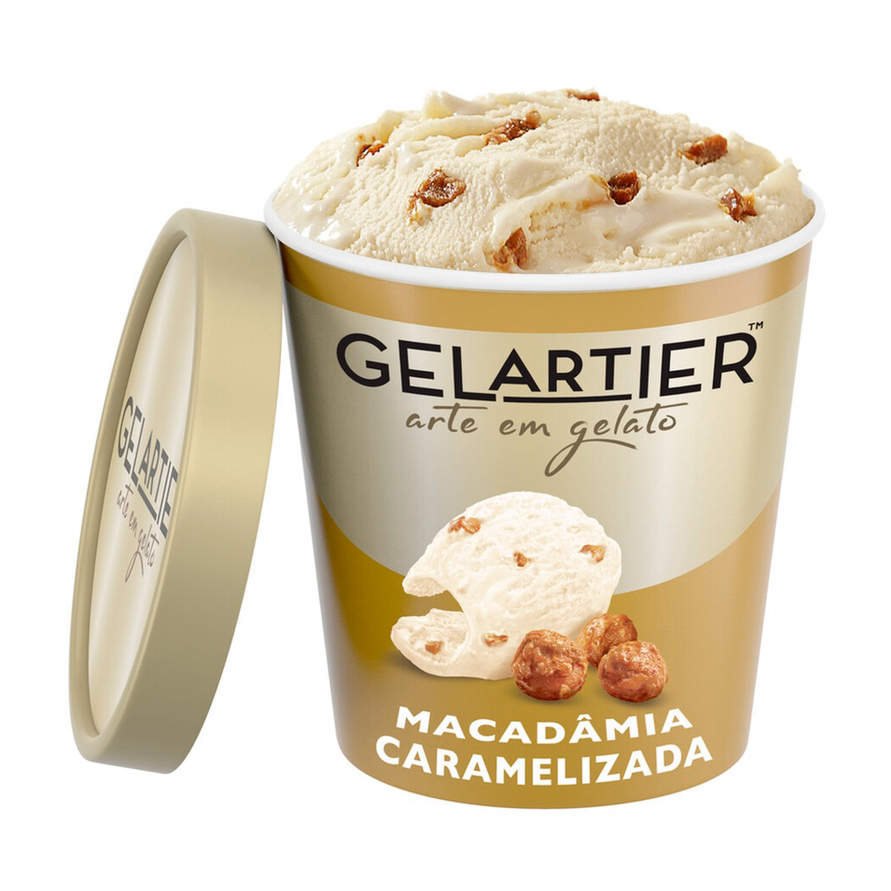 Sorvete Macadâmia Caramelizada Gelartier Pote 473ml
