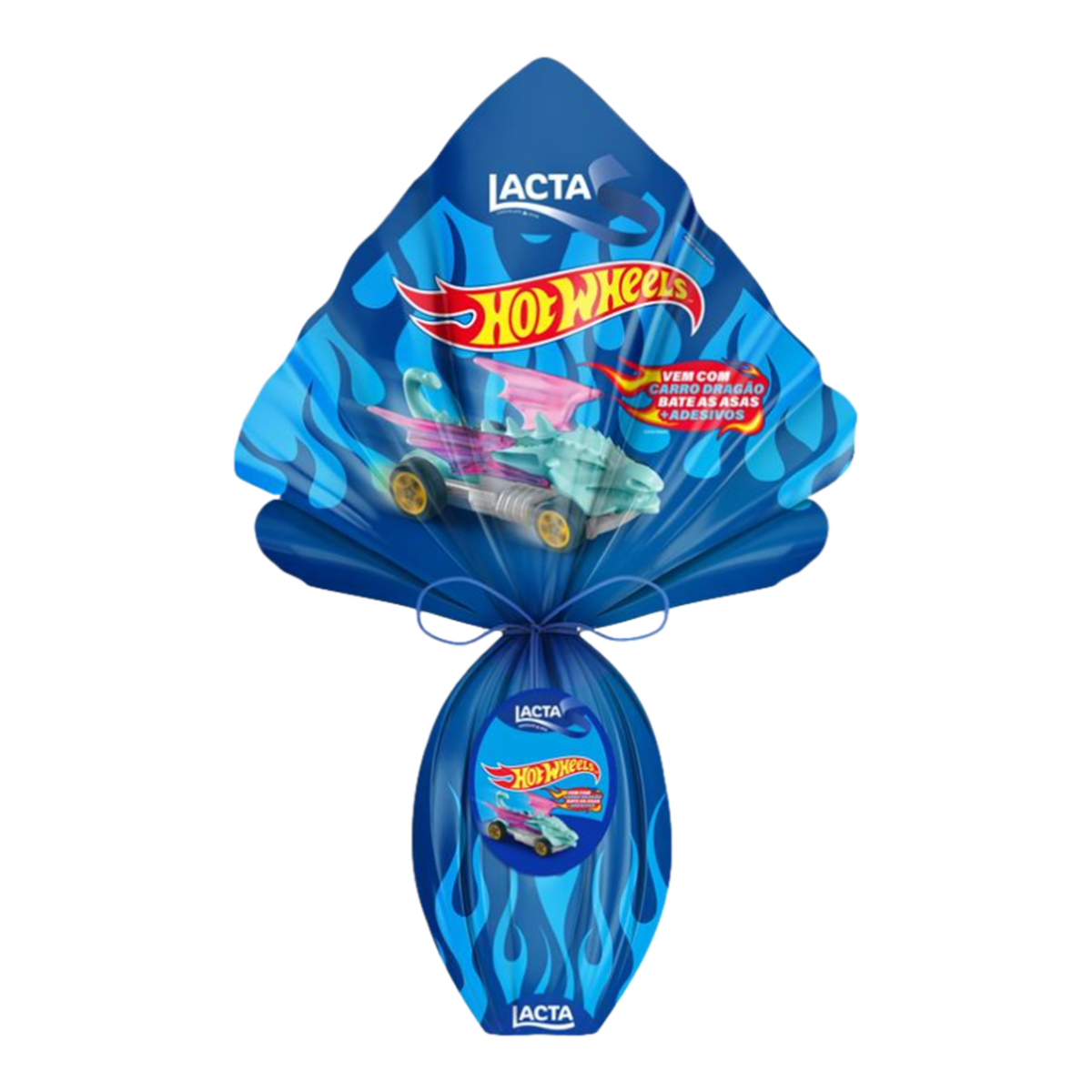 Ovo de P&aacute;scoa ao Leite Hot Wheels Lacta 166g - Vem com Carro Tubar&atilde;o + Adesivos
