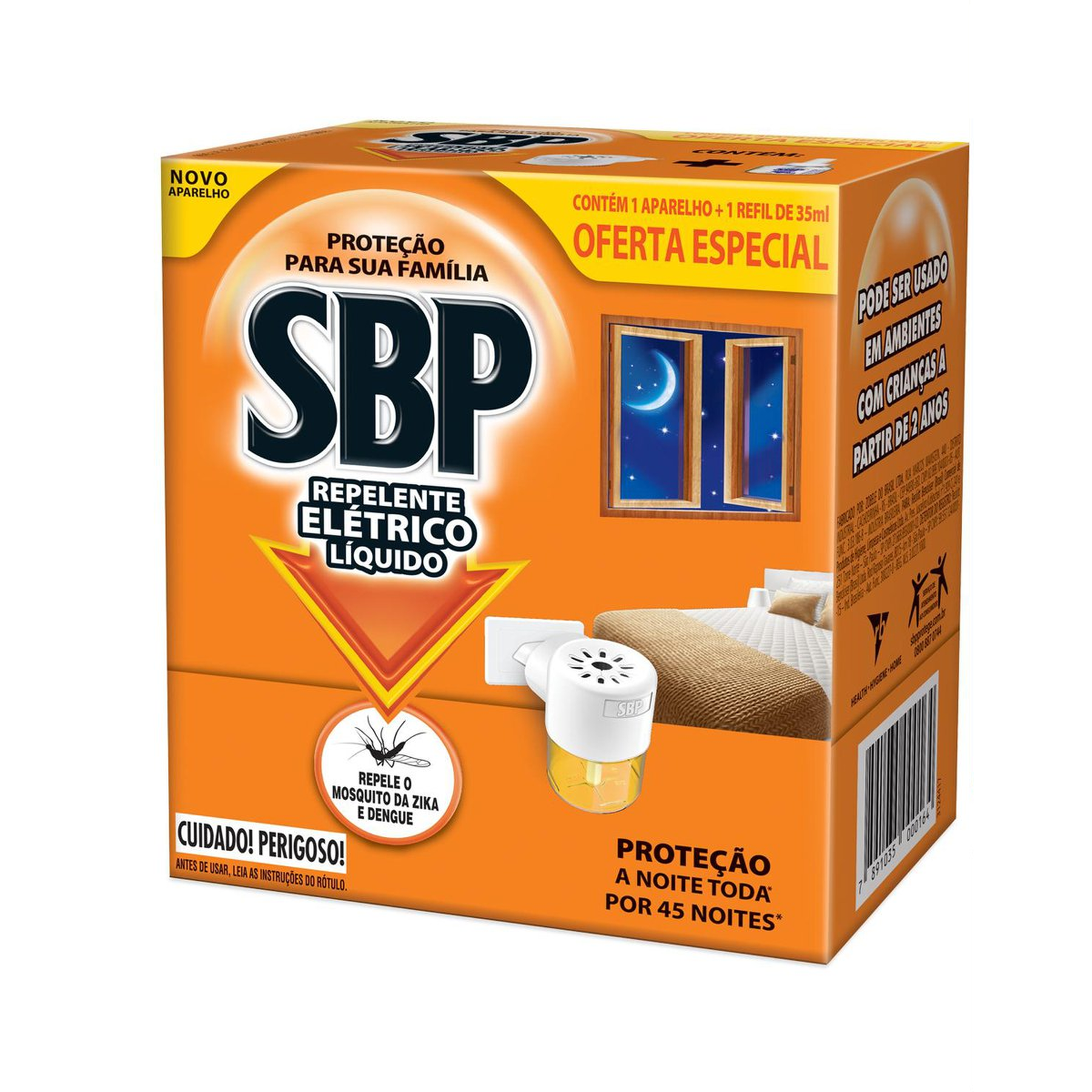 Kit Aparelho + Repelente El&eacute;trico L&iacute;quido SBP 35ml Refil&nbsp;