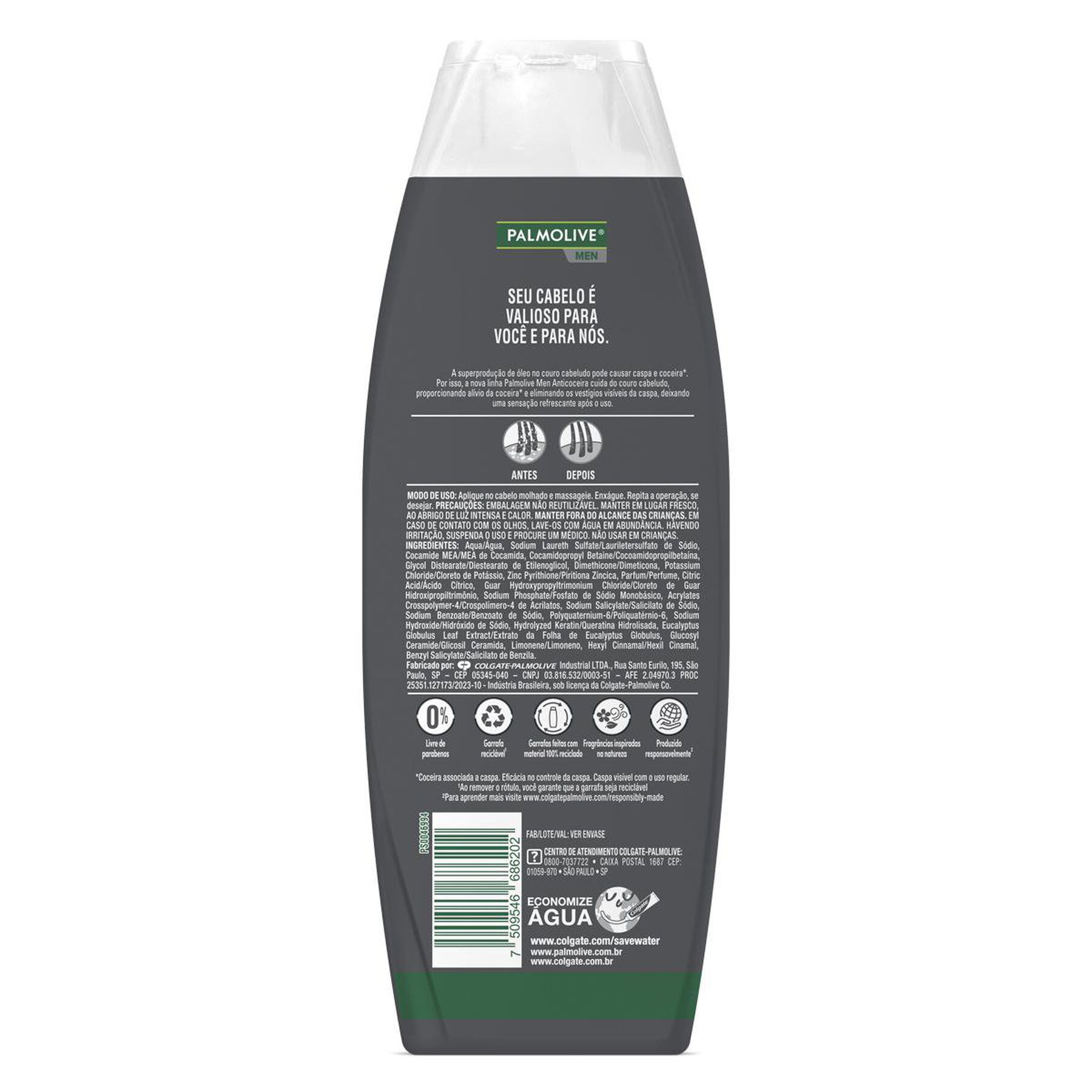 Shampoo Anticoceira Palmolive Men Frasco 350ml