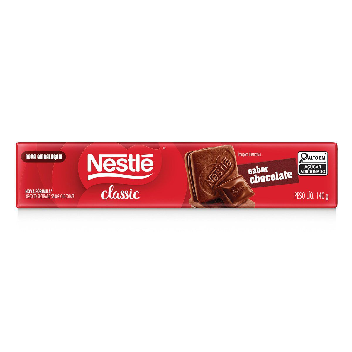 Biscoito Recheado Chocolate Classic Nestl&eacute; Pacote 140g