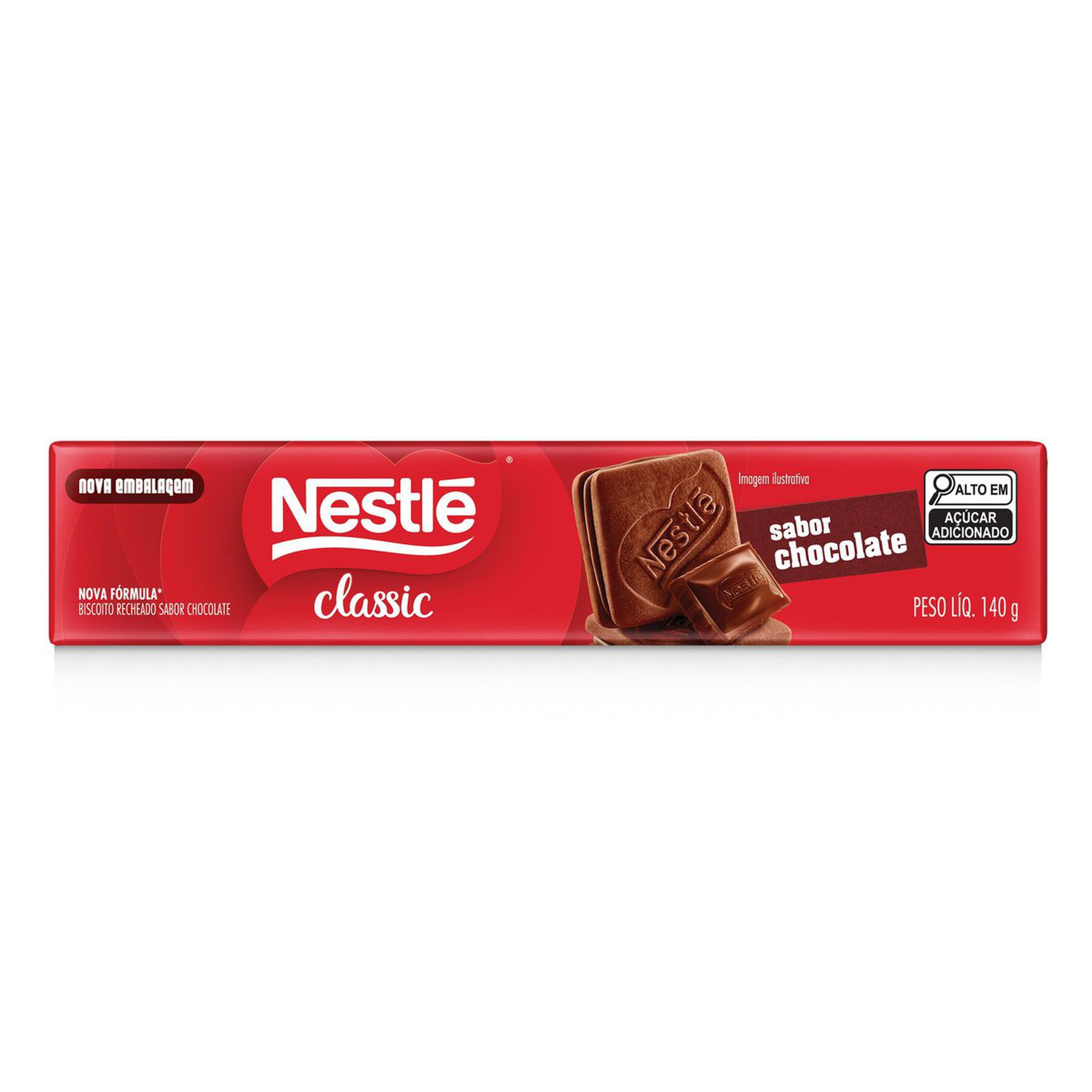 Biscoito Recheado Chocolate Classic Nestlé Pacote 140g