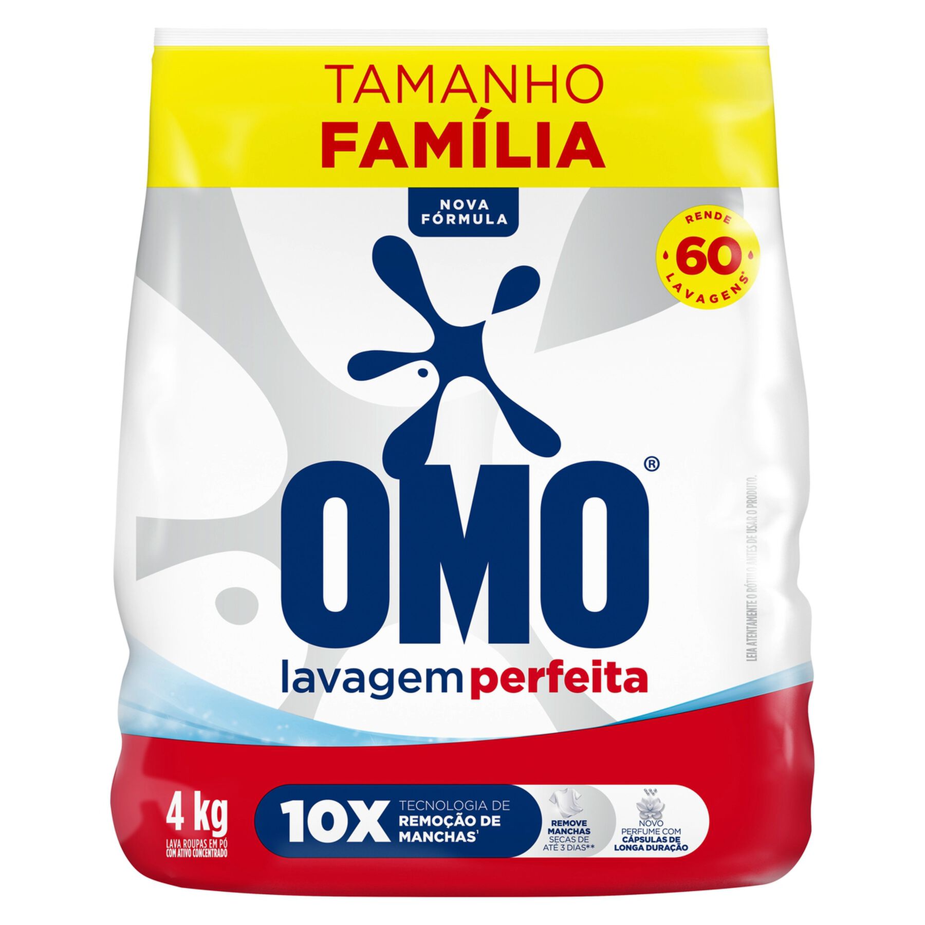 Sab&atilde;o em P&oacute; Lava Roupas Lavagem Perfeita Omo Pacote 4kg&nbsp;