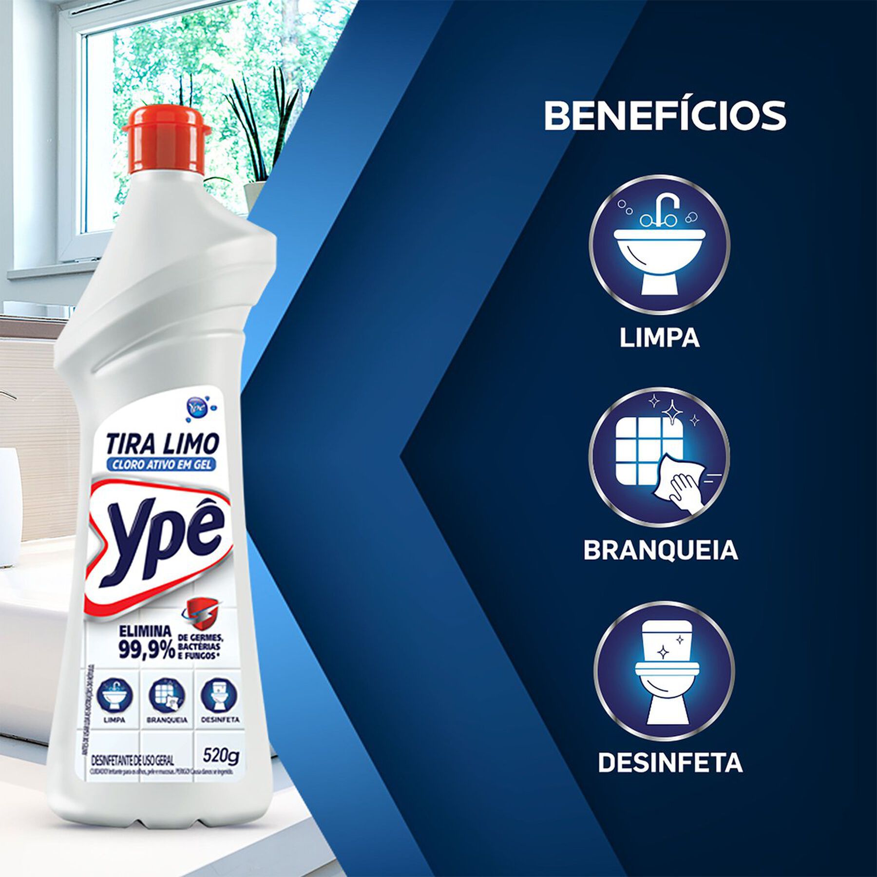 Limpador Ypê Banheiro Cloro Ativo 520g